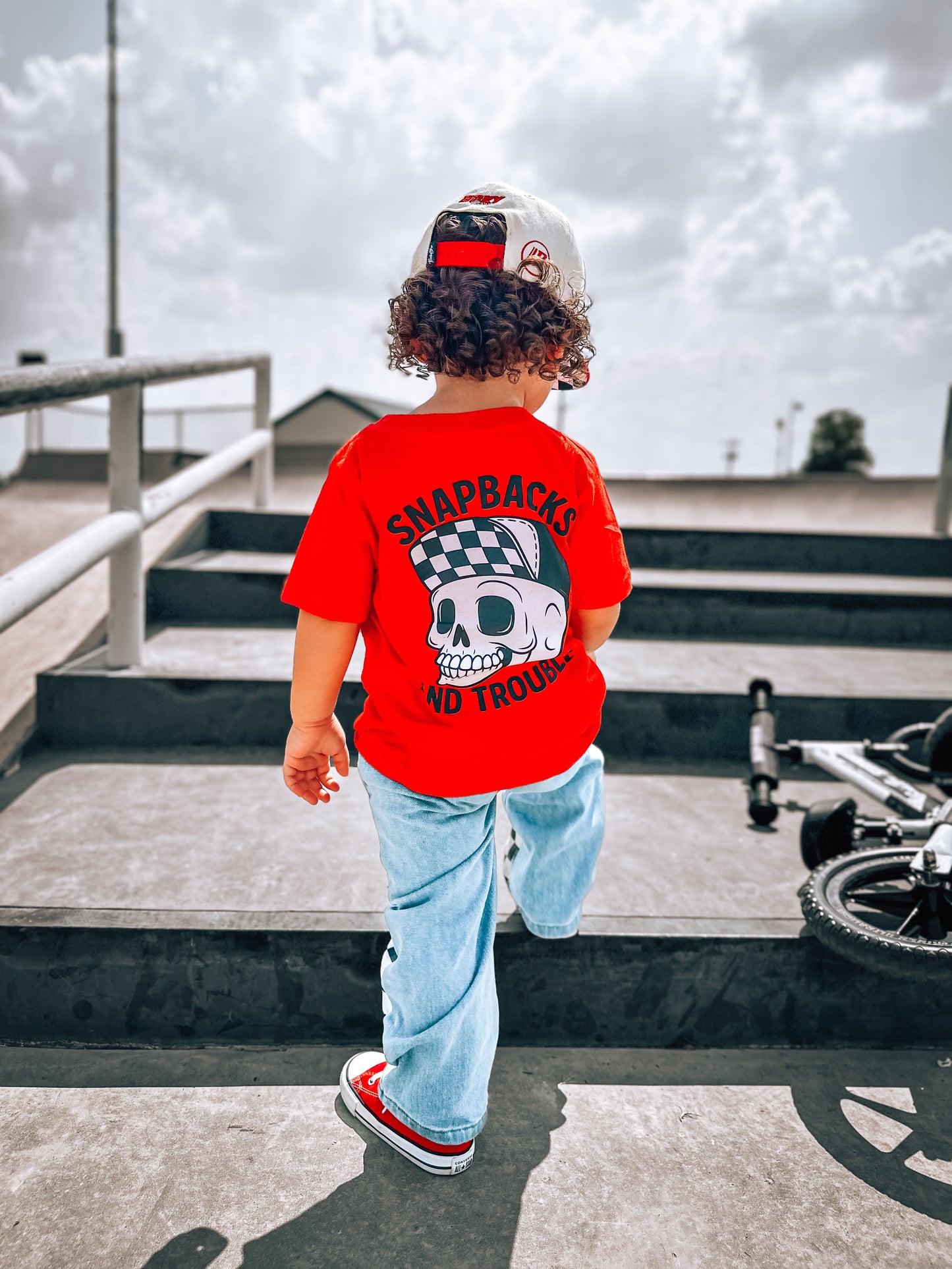 Snapbacks & Trouble | Red Graphic T-Shirt