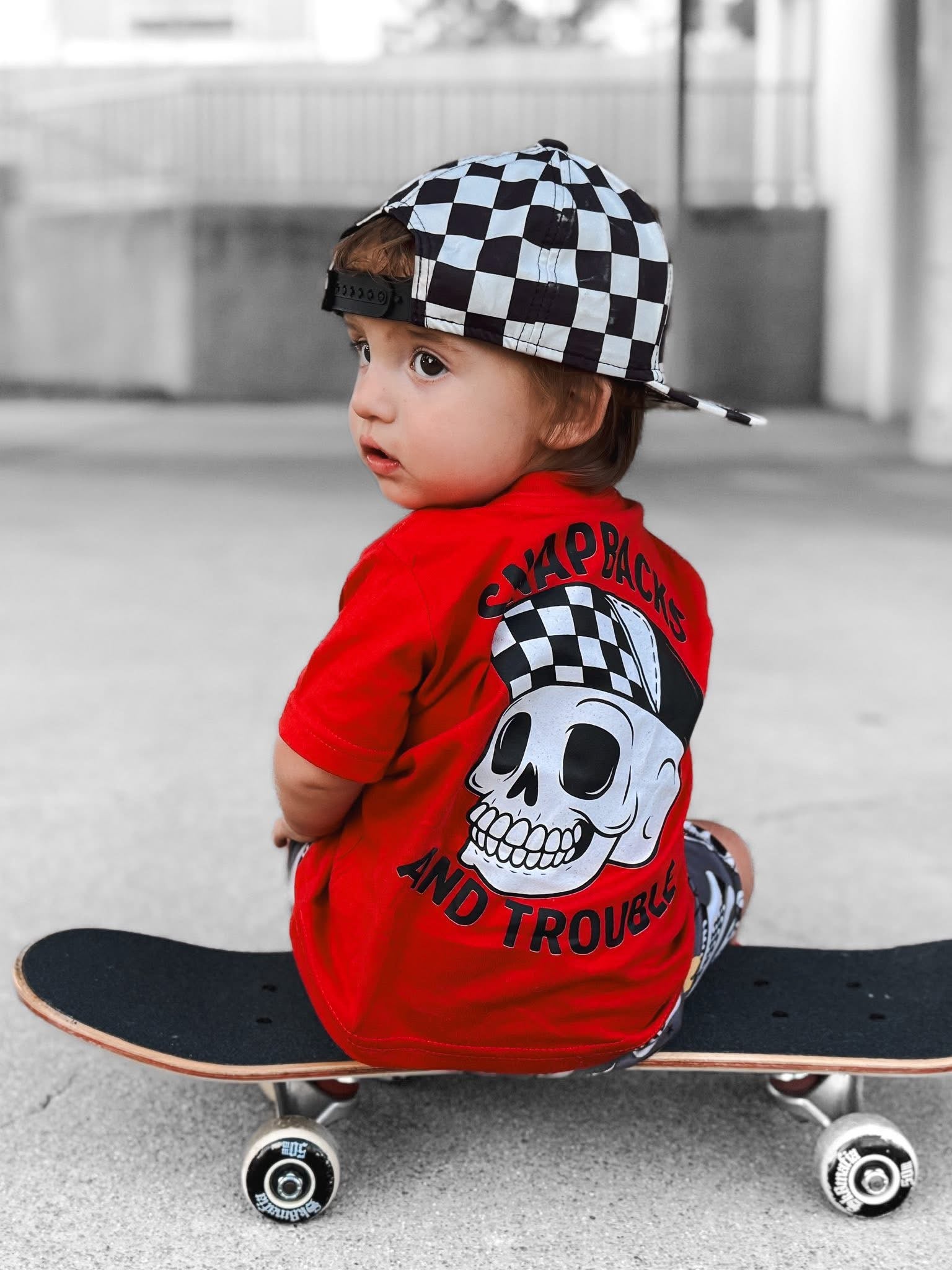 Snapbacks & Trouble | Red Graphic T-Shirt