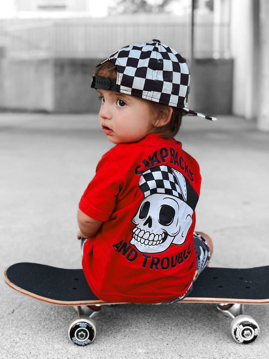 Snapbacks & Trouble | Red Graphic T-Shirt