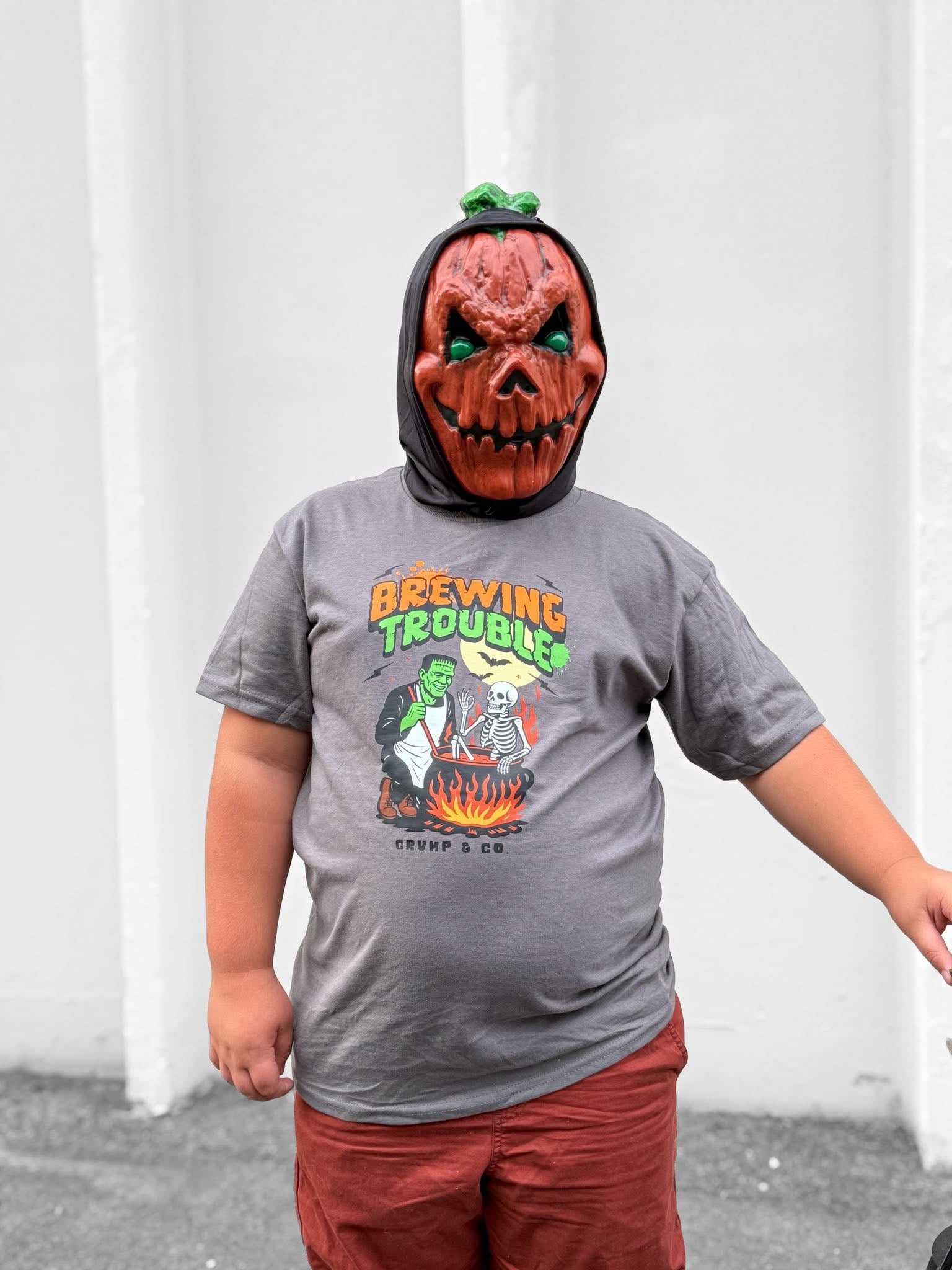 Brewing Trouble | Charcoal Graphic T-Shirt