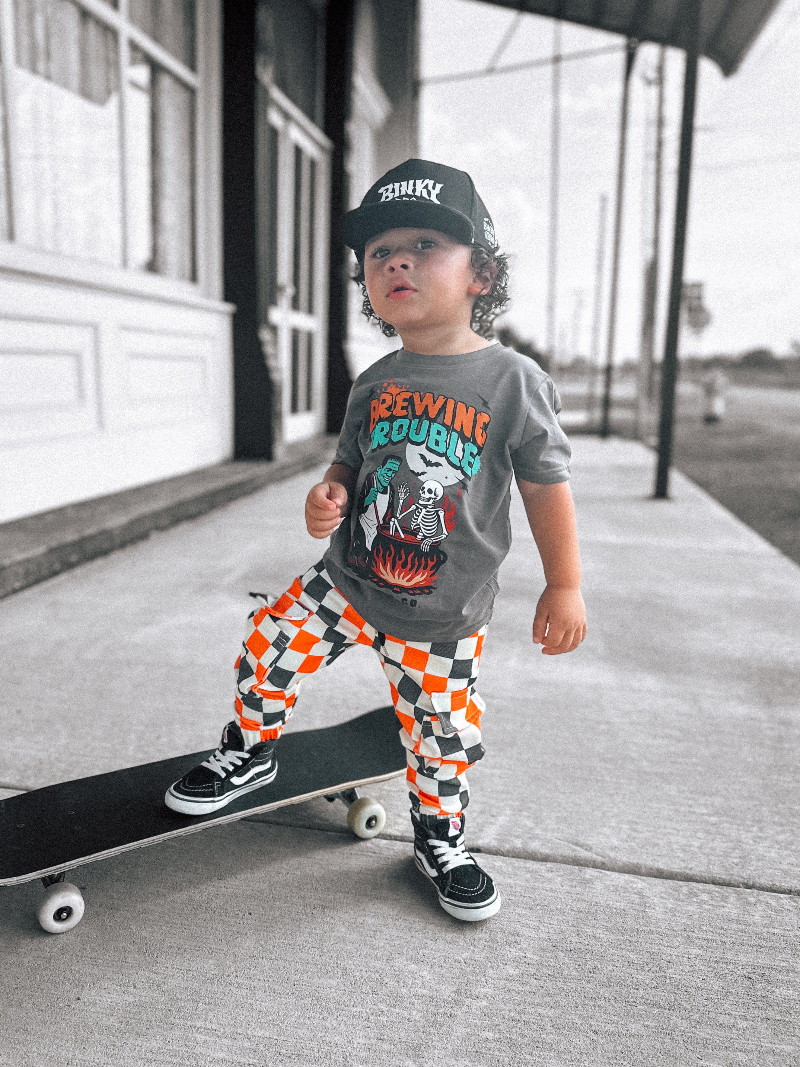 Brewing Trouble | Charcoal Graphic T-Shirt