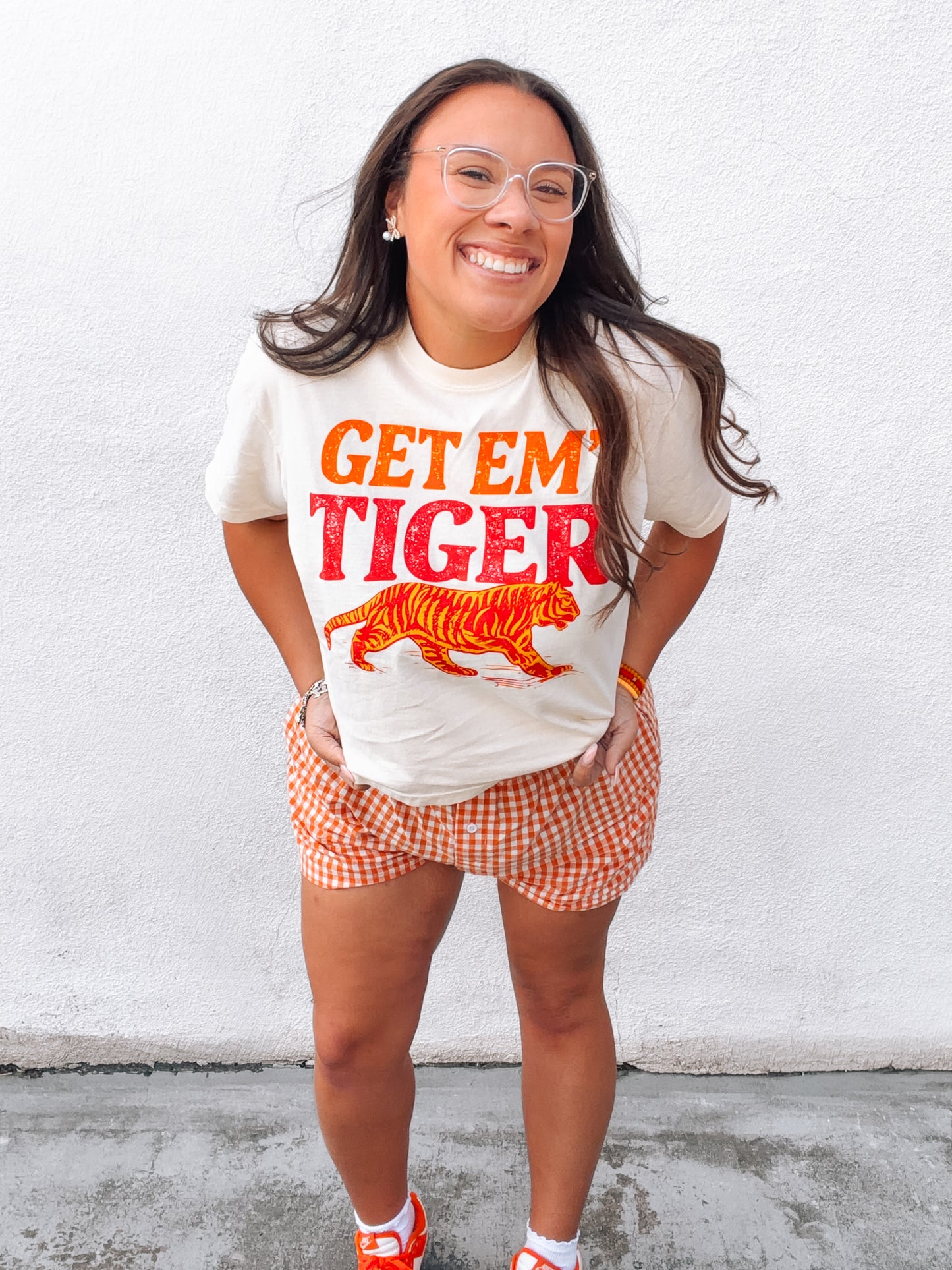 Get Em' Tiger | Comfort Color Crop Tee-Ivory