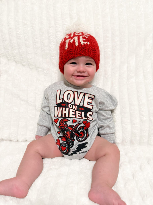 Love On Wheels | Grey Bubble Romper