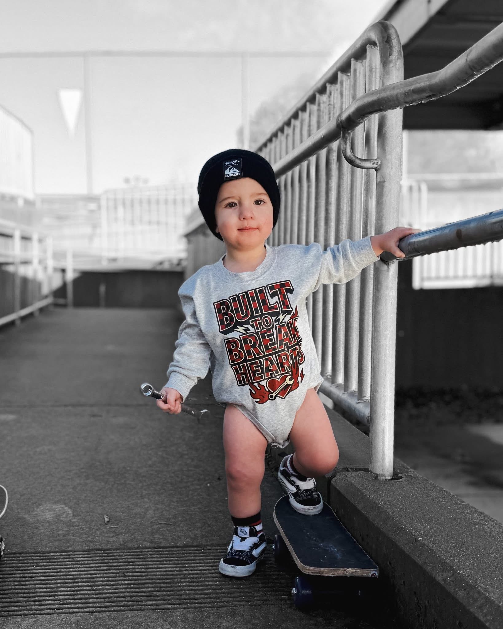 Break Hearts | Grey Bubble Romper