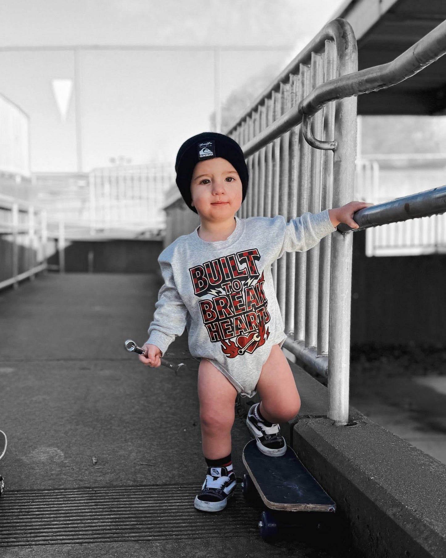 Break Hearts | Grey Bubble Romper