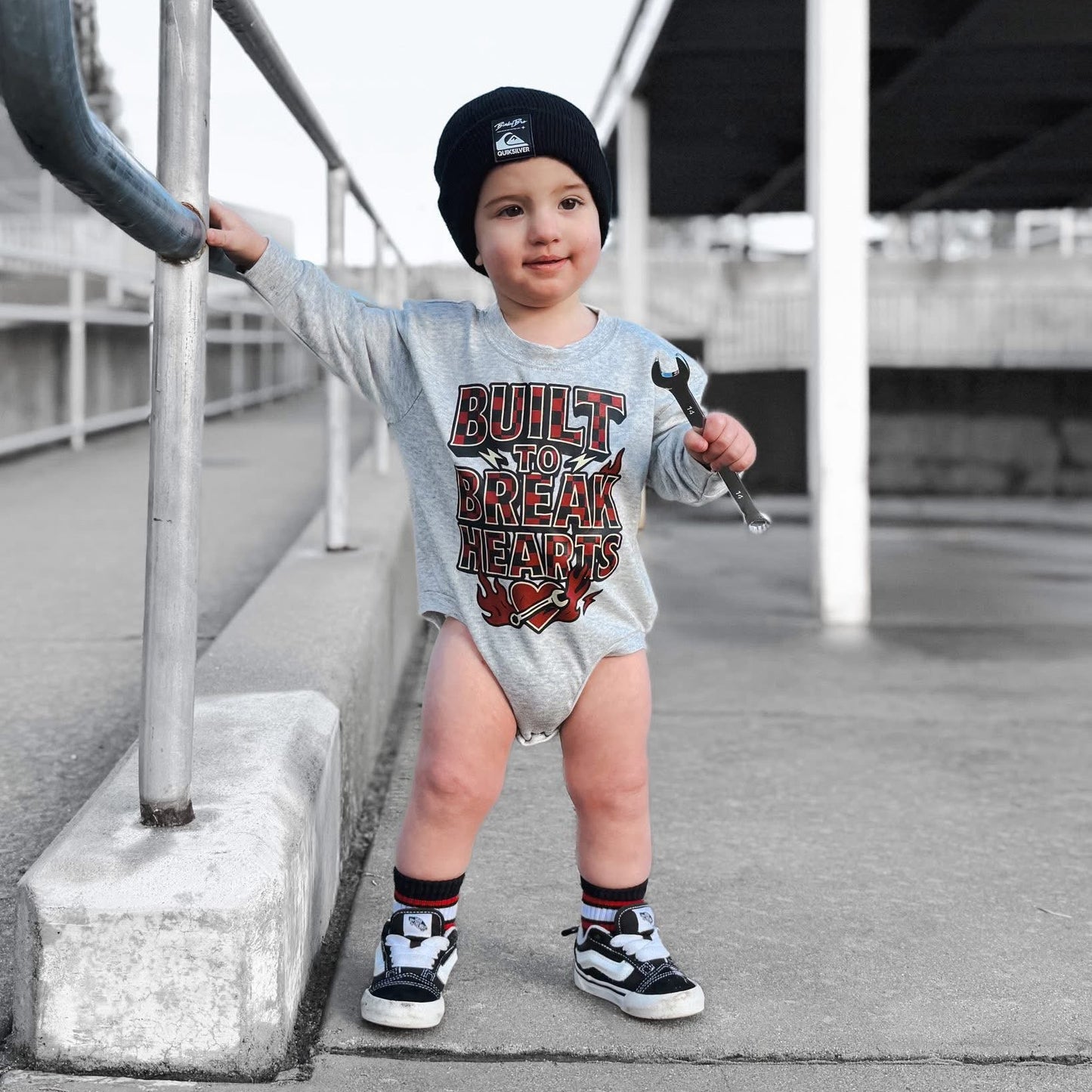 Break Hearts | Grey Bubble Romper