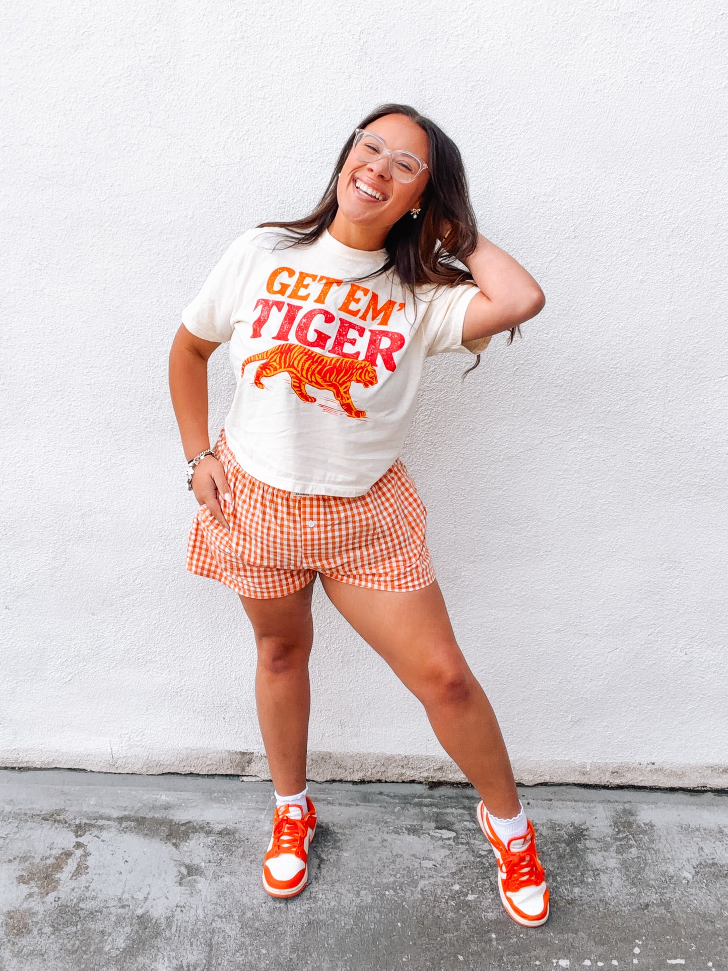 Get Em' Tiger | Comfort Color Crop Tee-Ivory