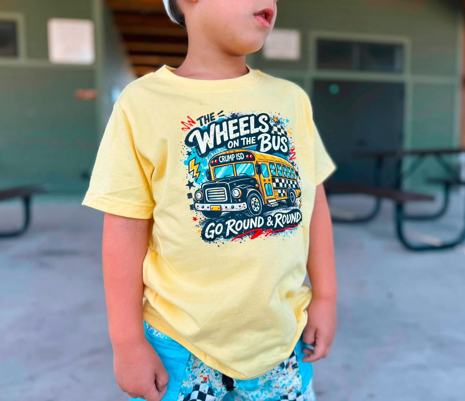 Go Round & Round | Yellow Graphic T-Shirt