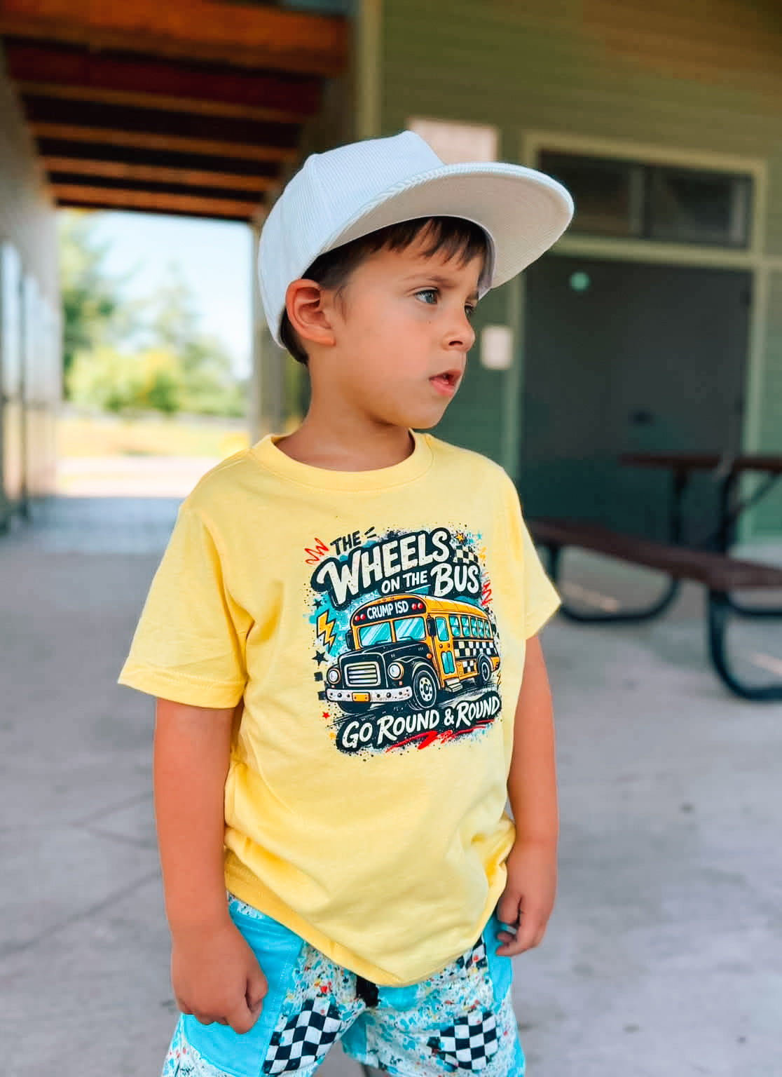 Go Round & Round | Yellow Graphic T-Shirt