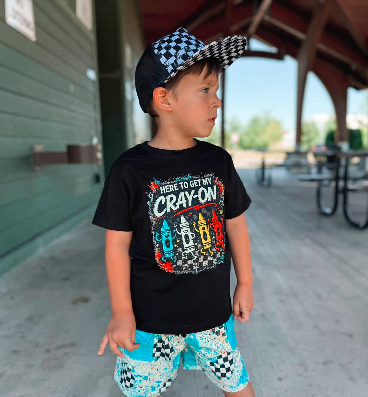 Here To Get My Cray On | Black Graphic T-Shirt