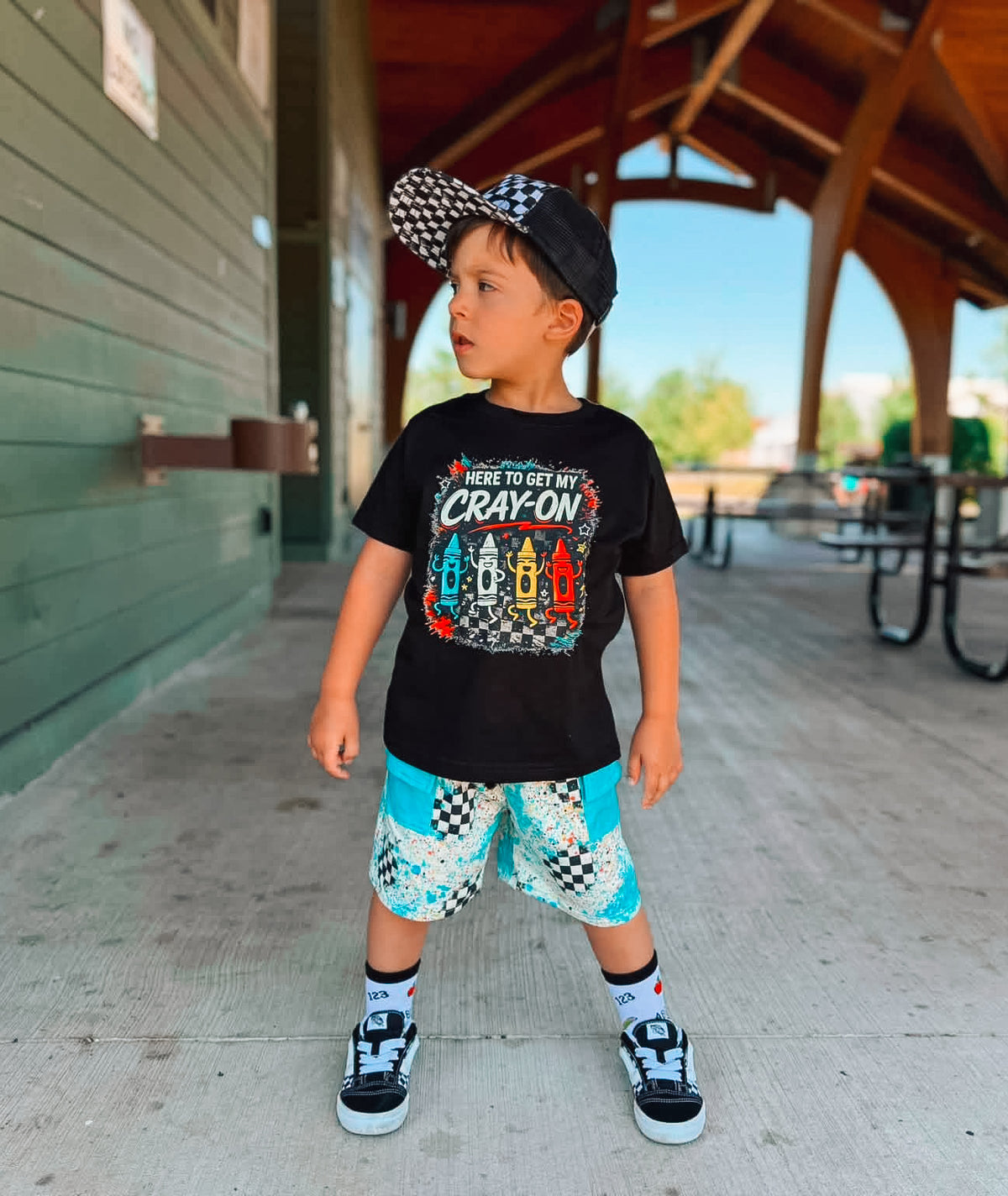Here To Get My Cray On | Black Graphic T-Shirt