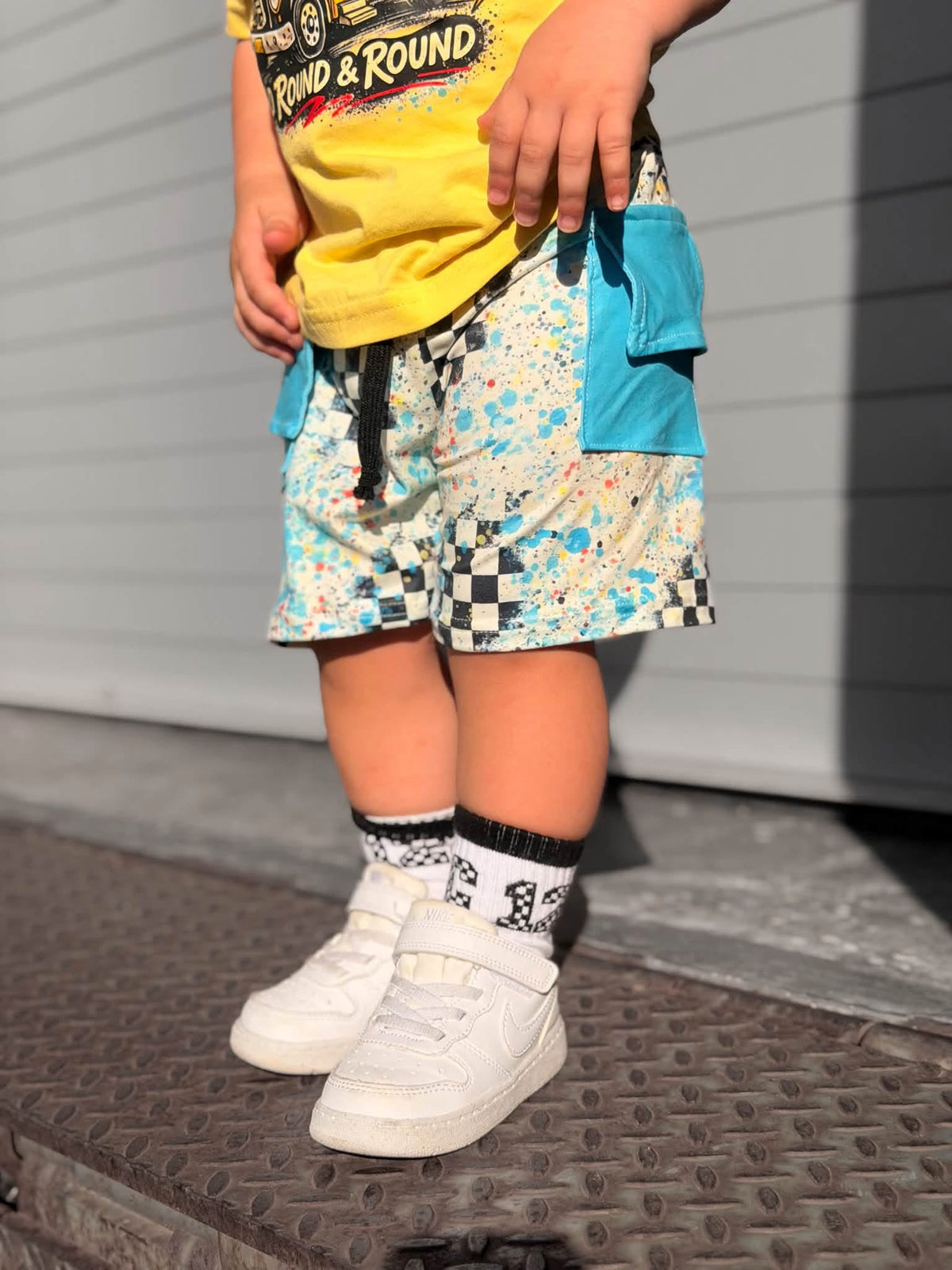 Too Cool For School | Teal Cargo Pocket Tie Shorts