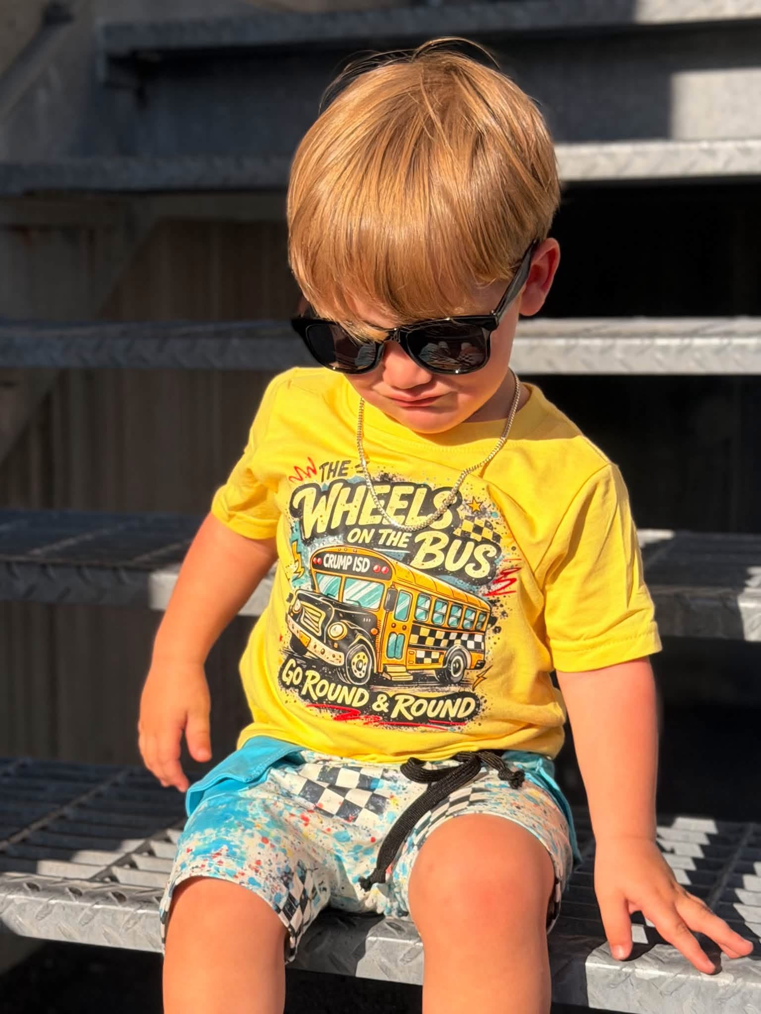 Go Round & Round | Yellow Graphic T-Shirt
