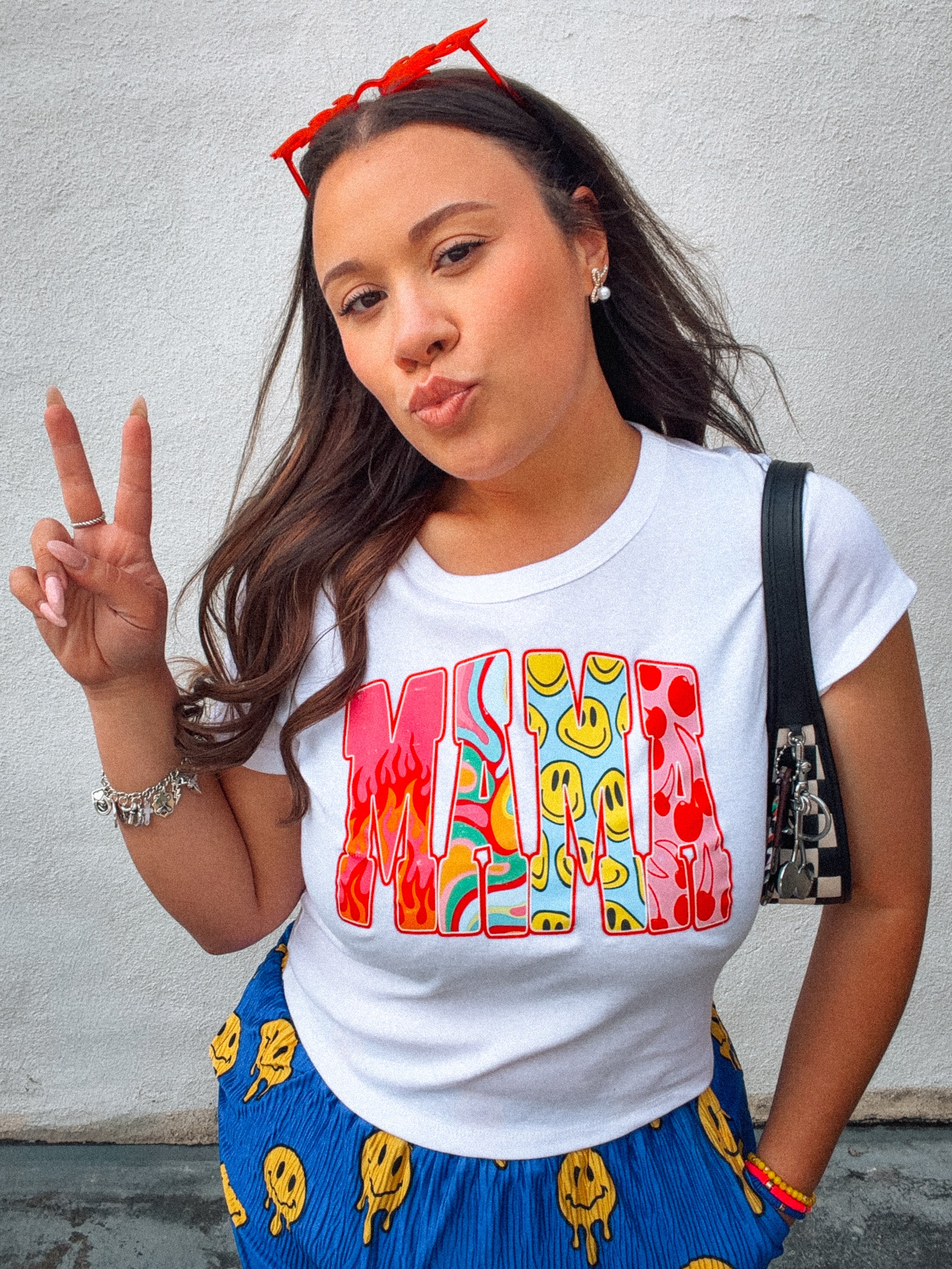 Retro Mama | Bella Canvas Baby Tee White