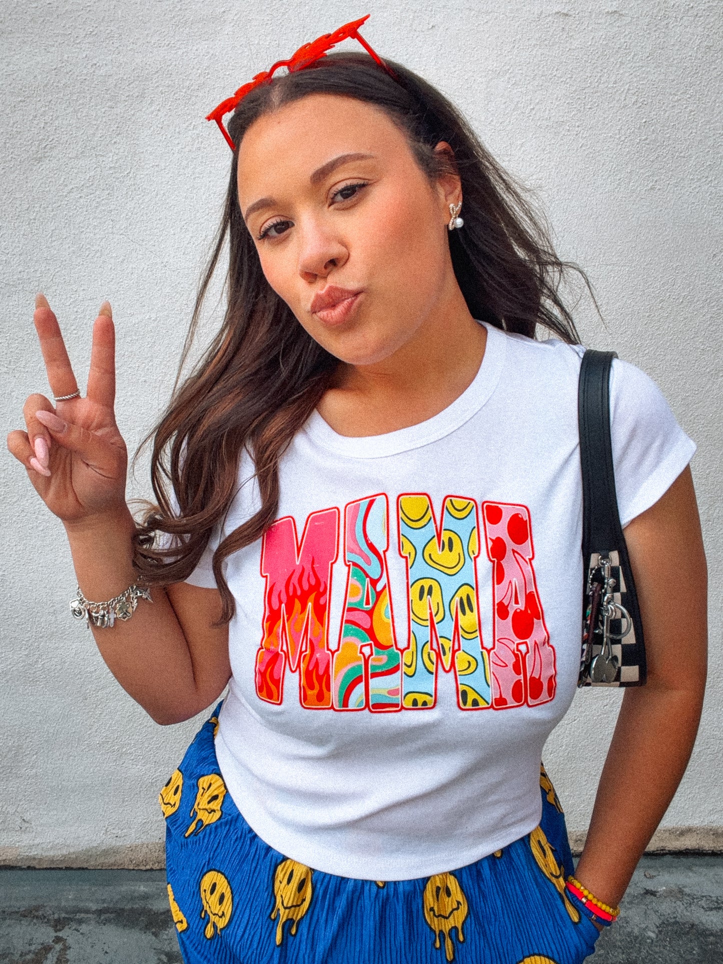Retro Mama | Bella Canvas Baby Tee White