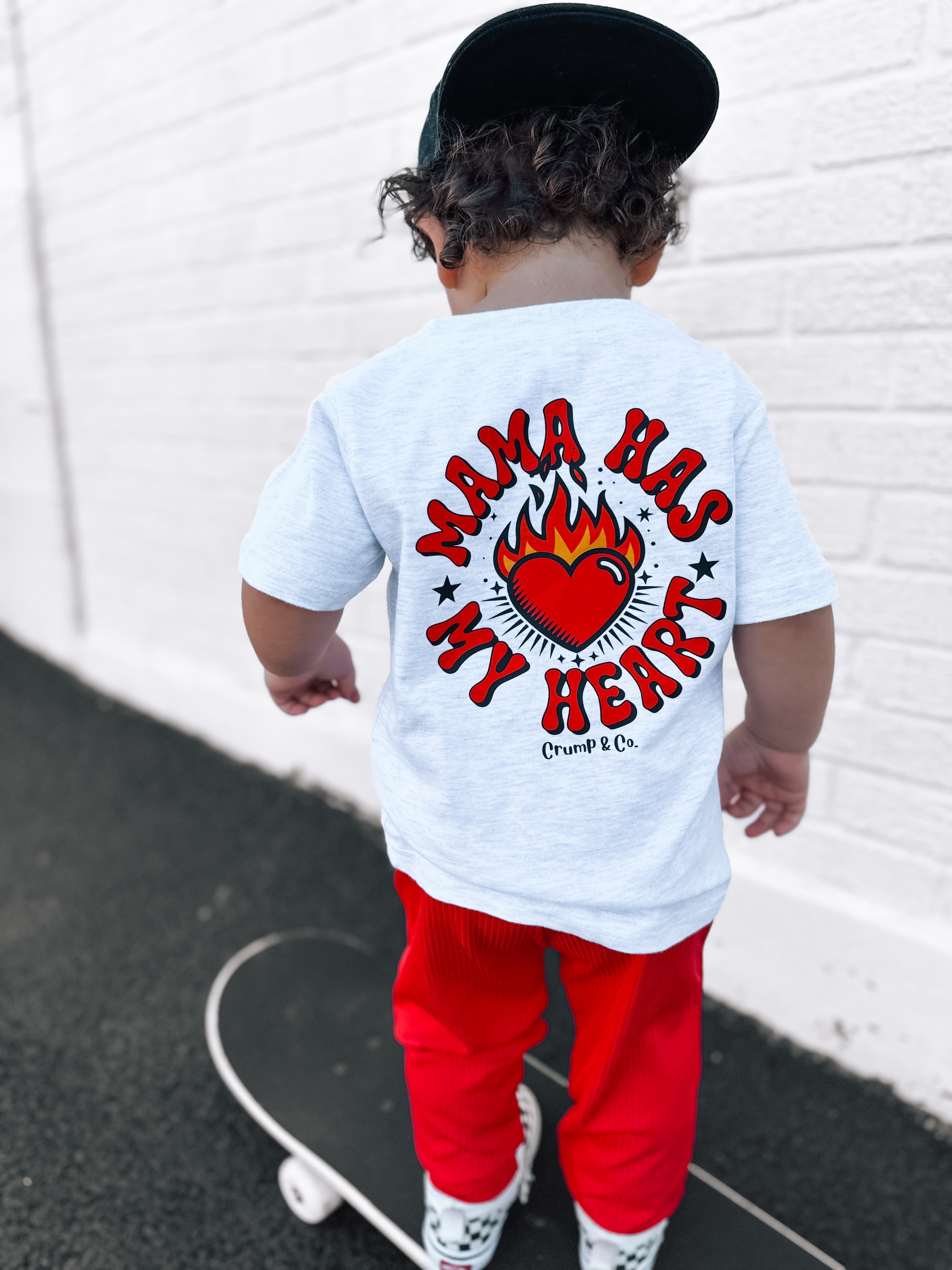 Mama Has My Heart  | Ash Grey Pocket T-Shirt