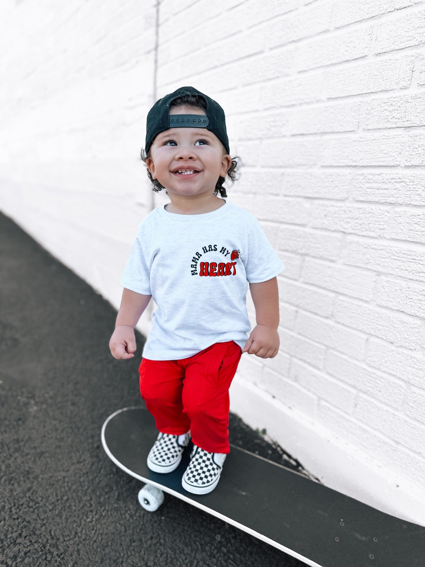 Mama Has My Heart  | Ash Grey Pocket T-Shirt