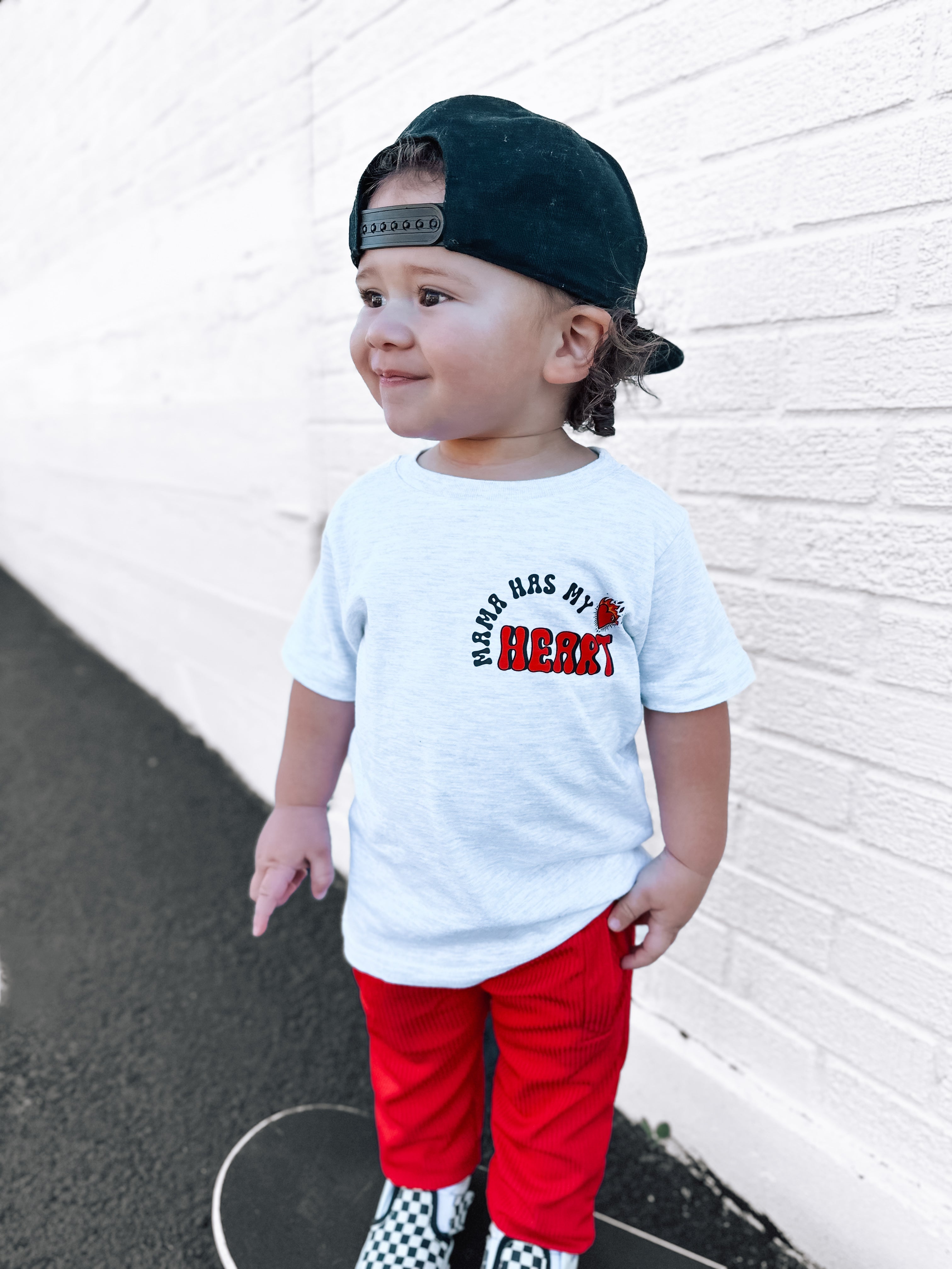 Mama Has My Heart  | Ash Grey Pocket T-Shirt
