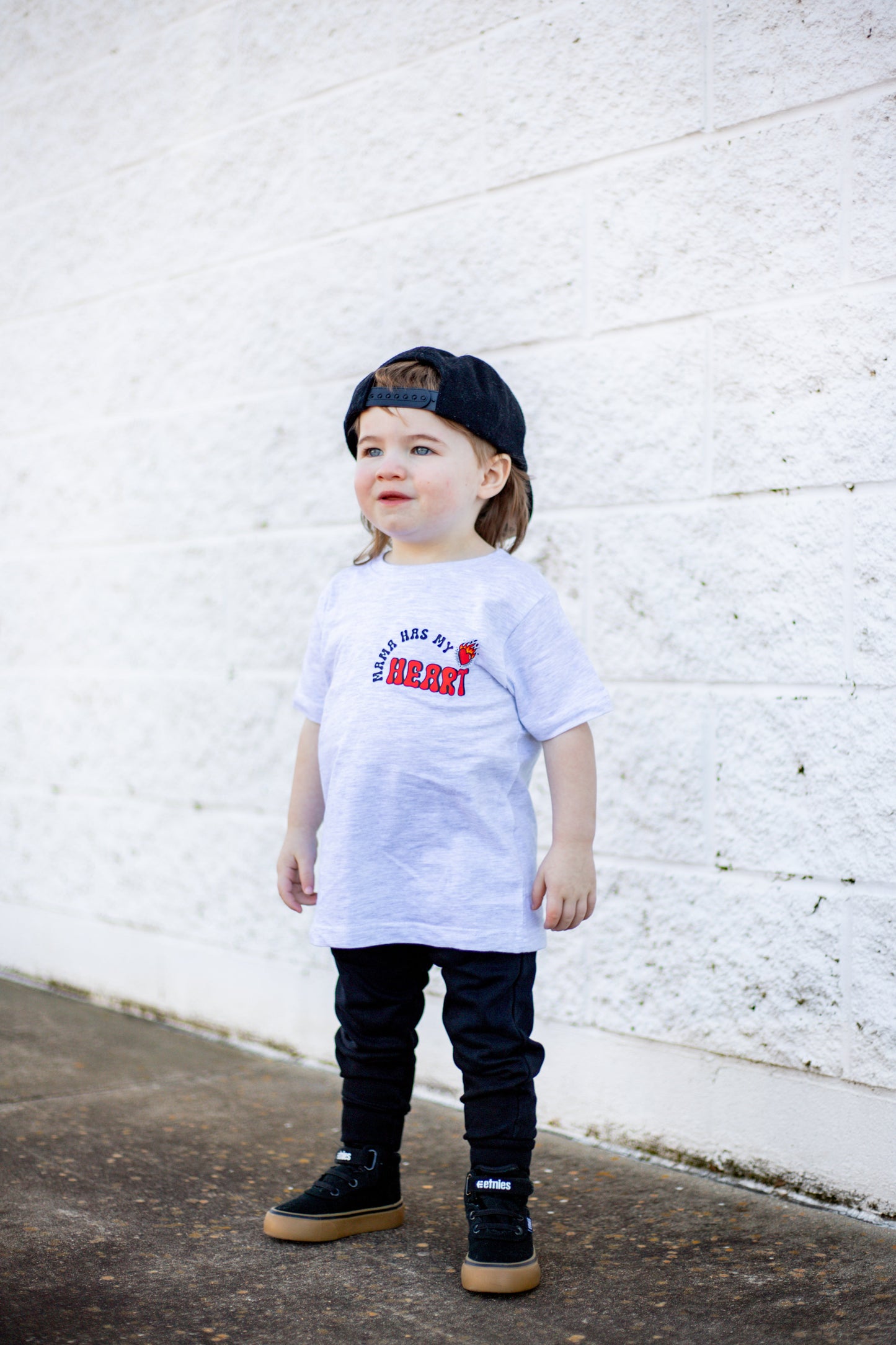 Mama Has My Heart  | Ash Grey Pocket T-Shirt