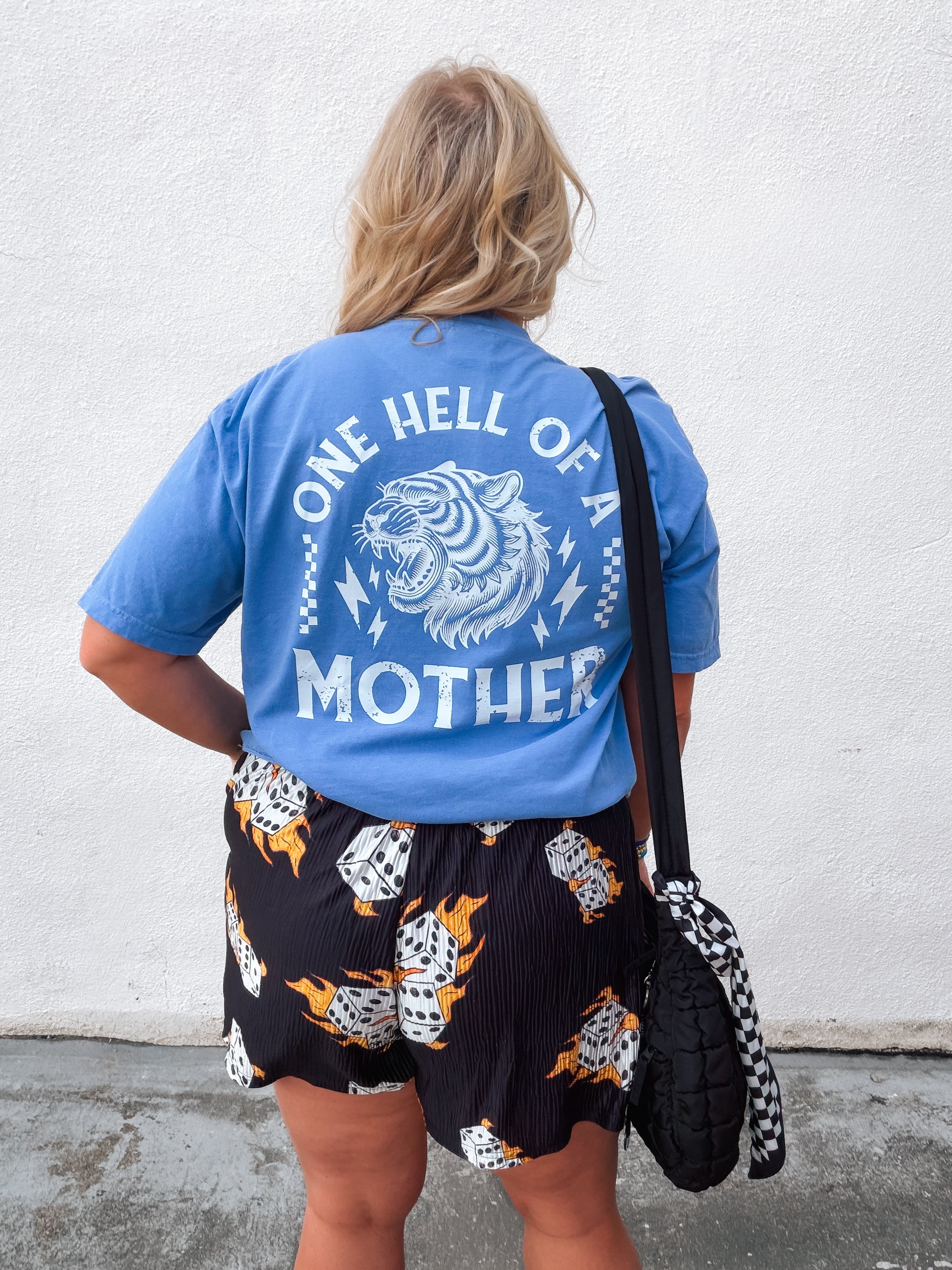 Hell of A Mother | Neon Blue Comfort Color