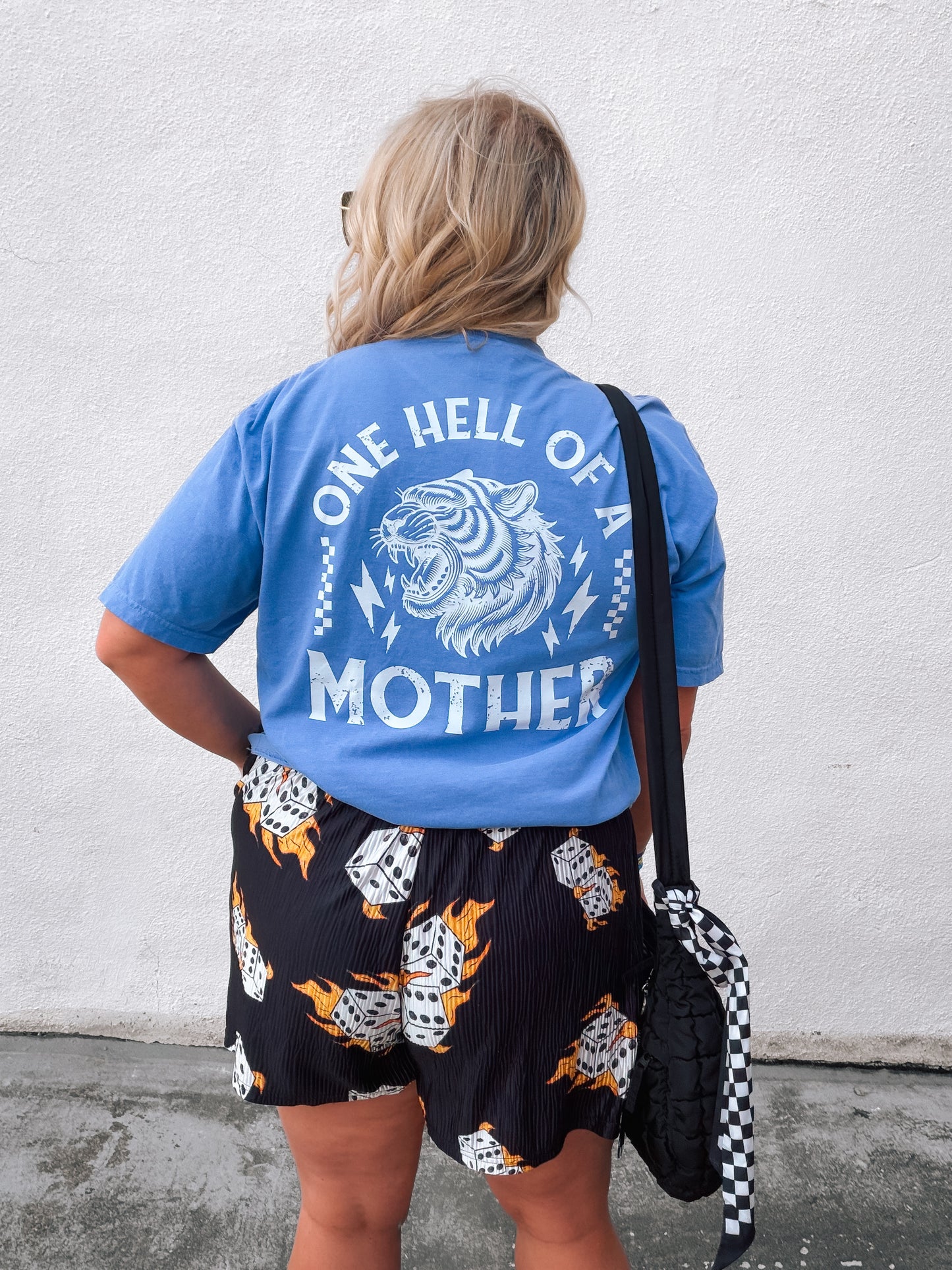 Hell of A Mother | Neon Blue Comfort Color