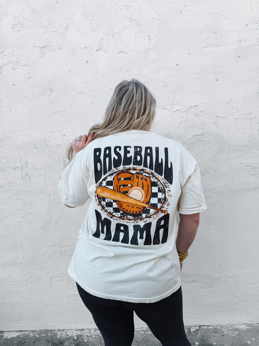 Trendy Baseball Mom | Ivory Front/ Back Comfort Color T-shirt