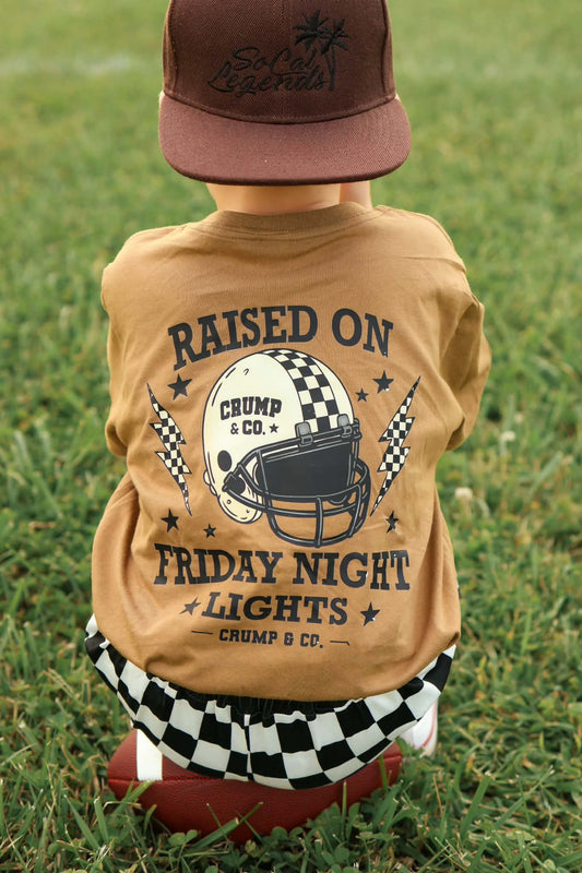 Raised On Friday Night Lights | Brown Graphic Pocket T-Shirt