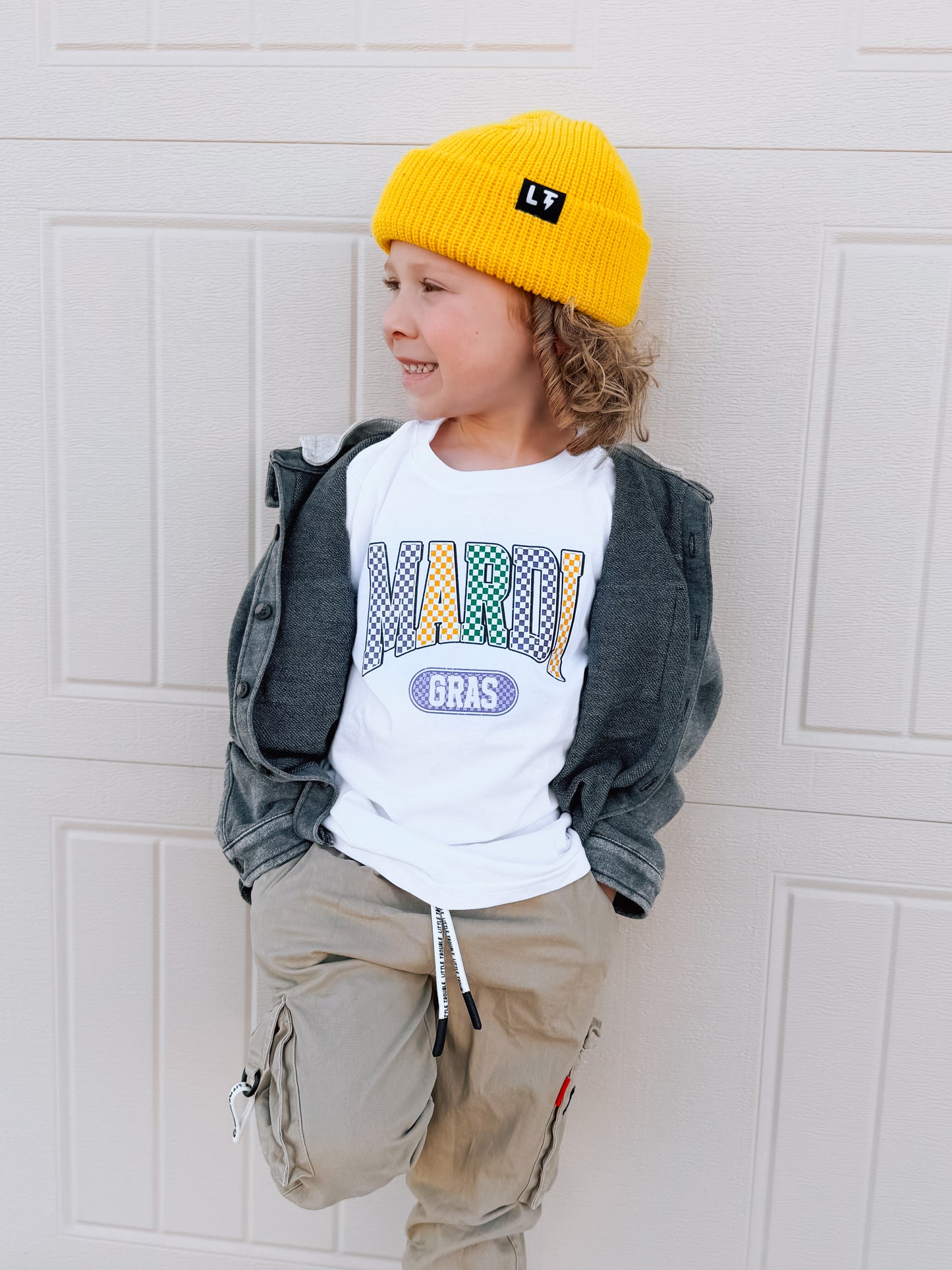 Mardi Gras | White Graphic T-Shirt