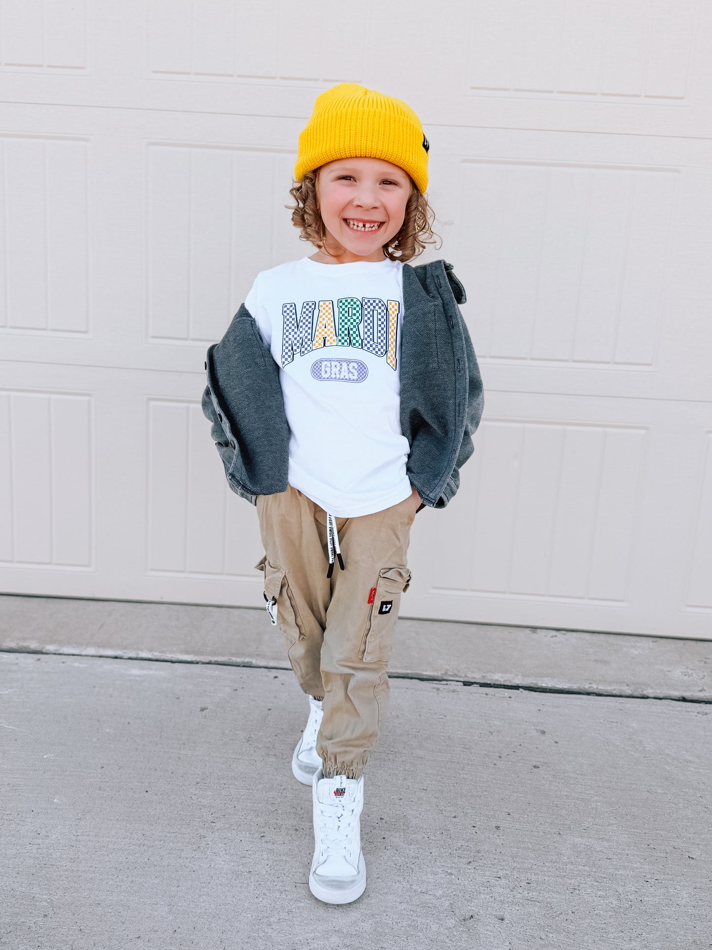 Mardi Gras | White Graphic T-Shirt