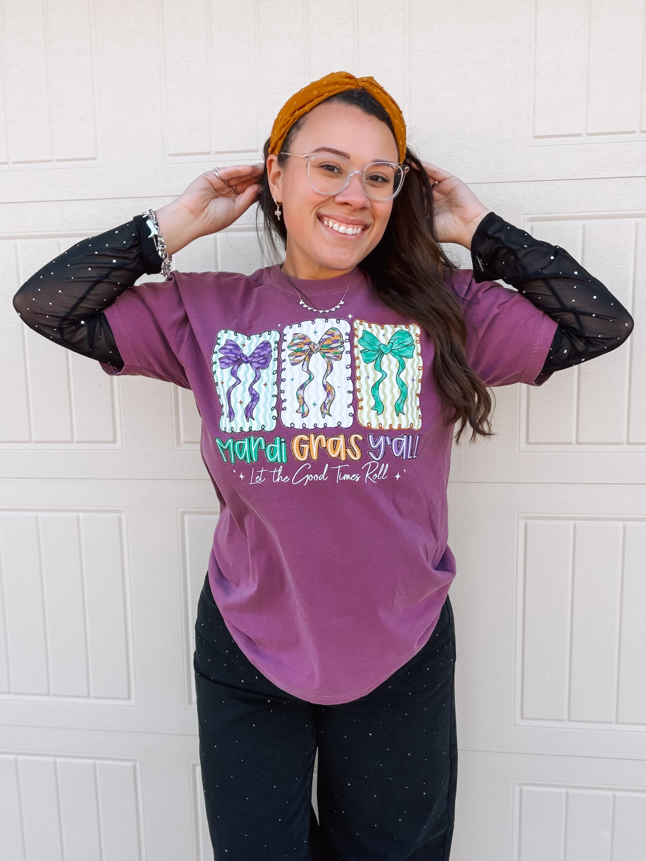 Mardi Gras Yall | Comfort Color Tee- Purple