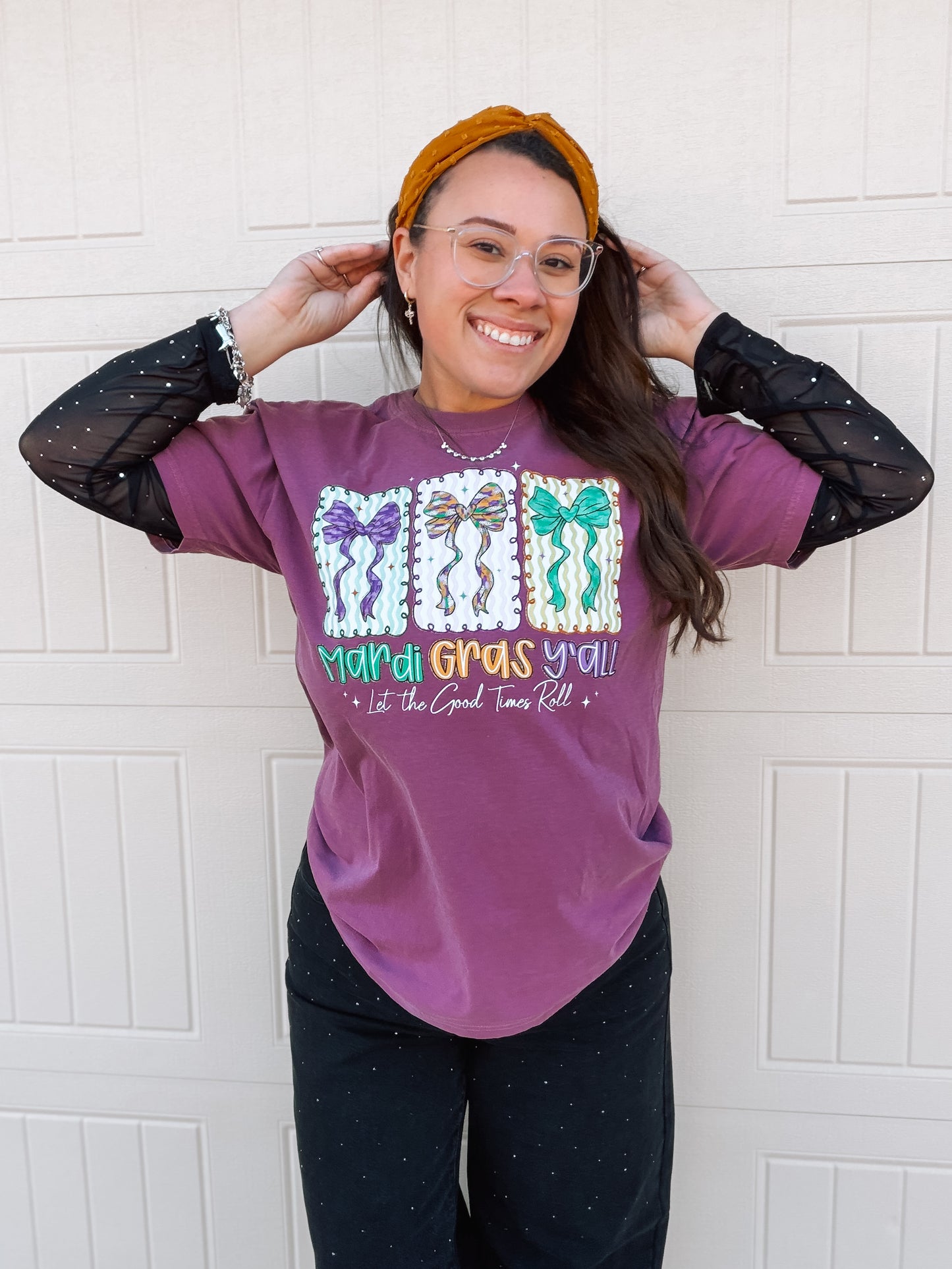 Mardi Gras Yall | Comfort Color Tee- Purple