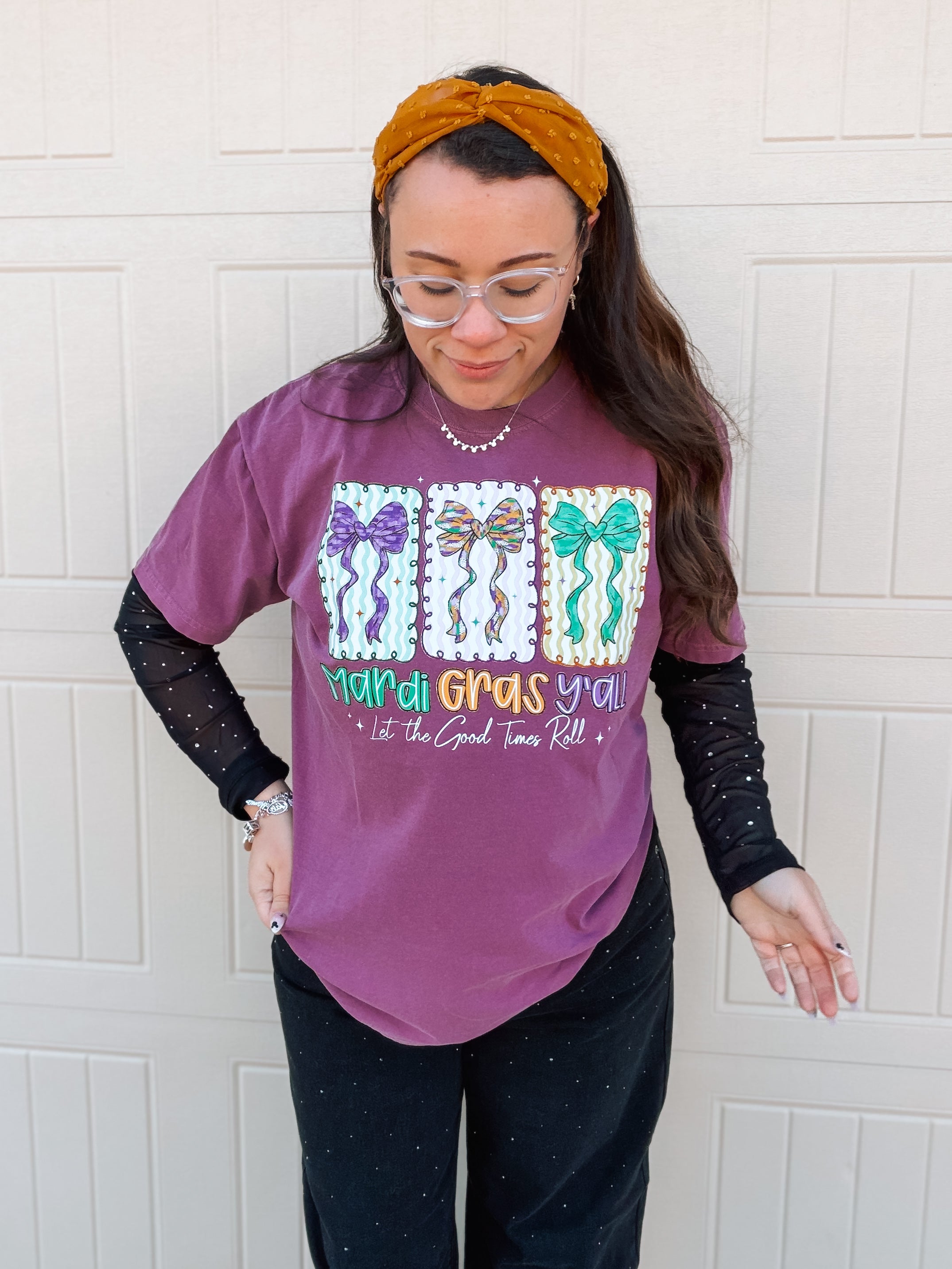 Mardi Gras Yall | Comfort Color Tee- Purple