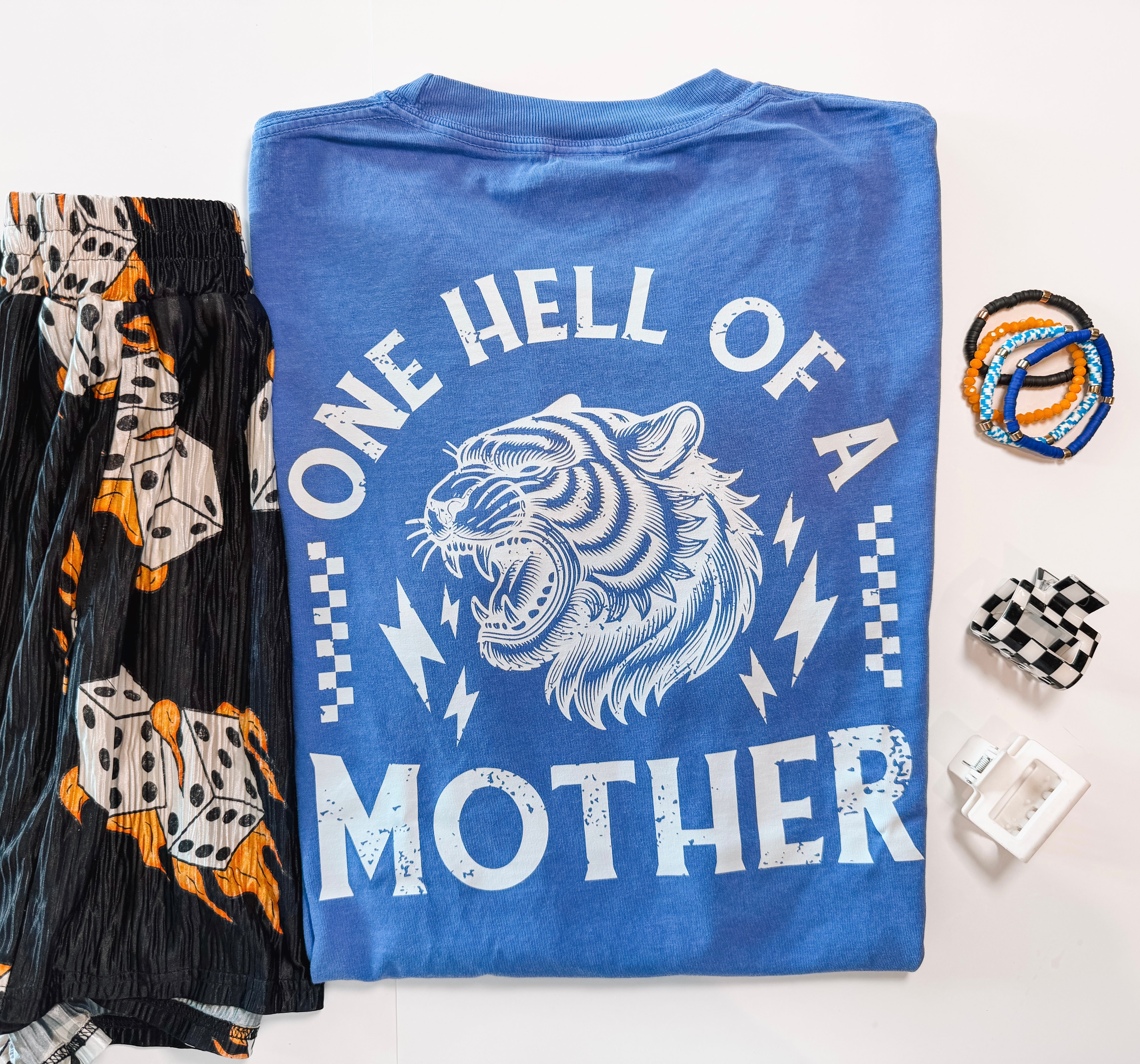 Hell of A Mother | Neon Blue Comfort Color