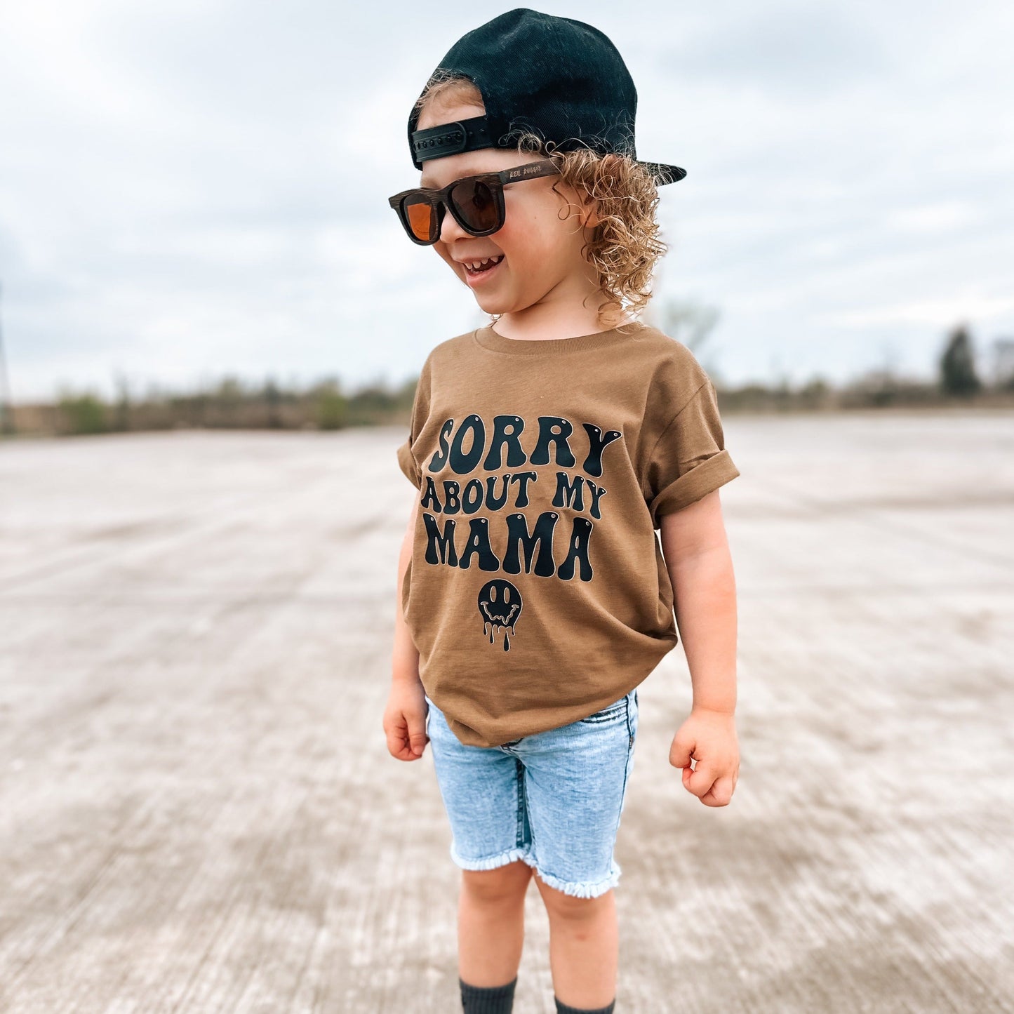 Sorry About my Mama  | Brown Graphic T-Shirt