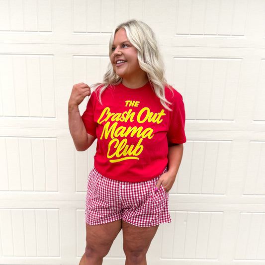 Crash Out Mama Club | Comfort Color Tee- Red