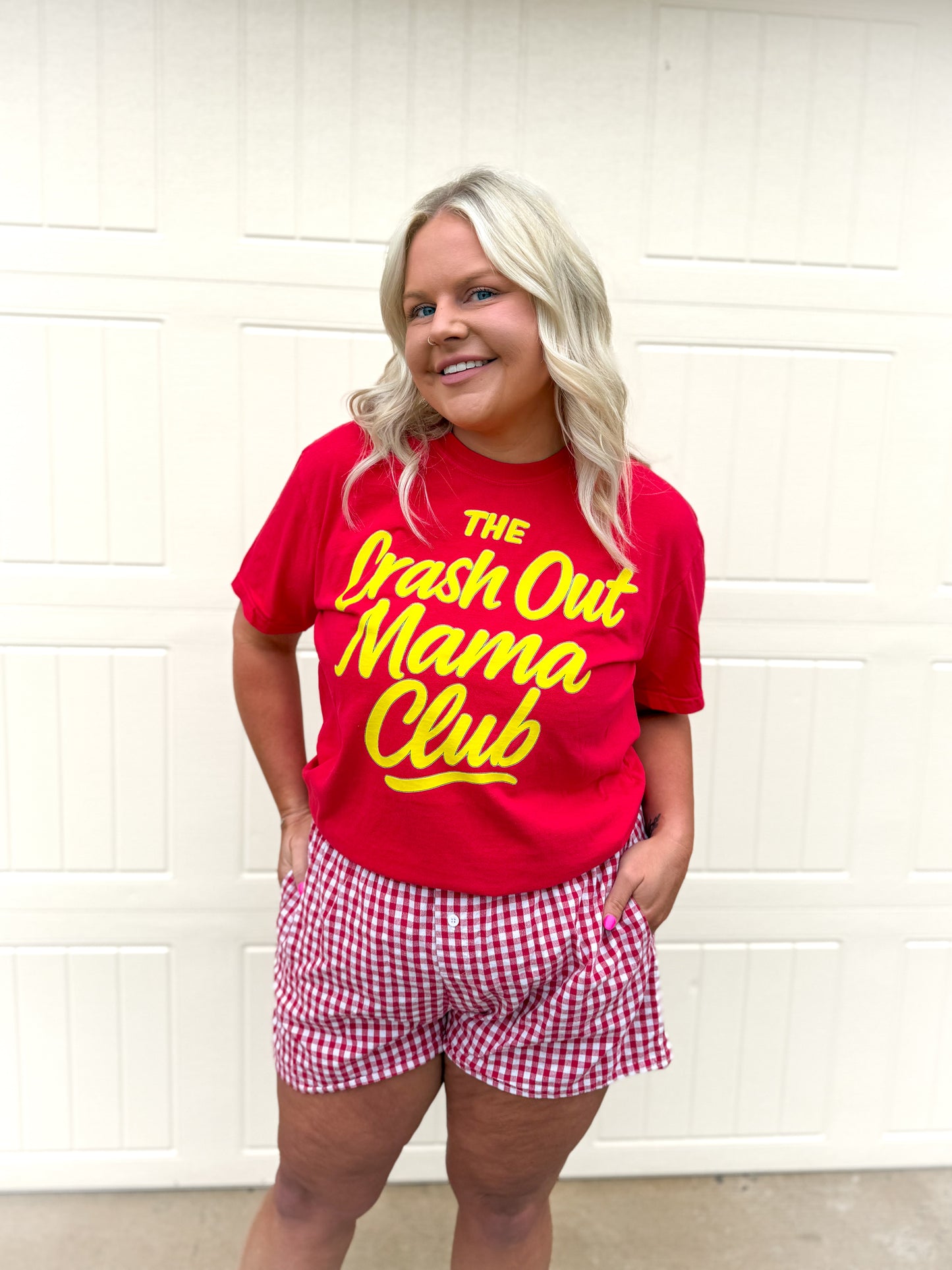 Crash Out Mama Club | Comfort Color Tee- Red
