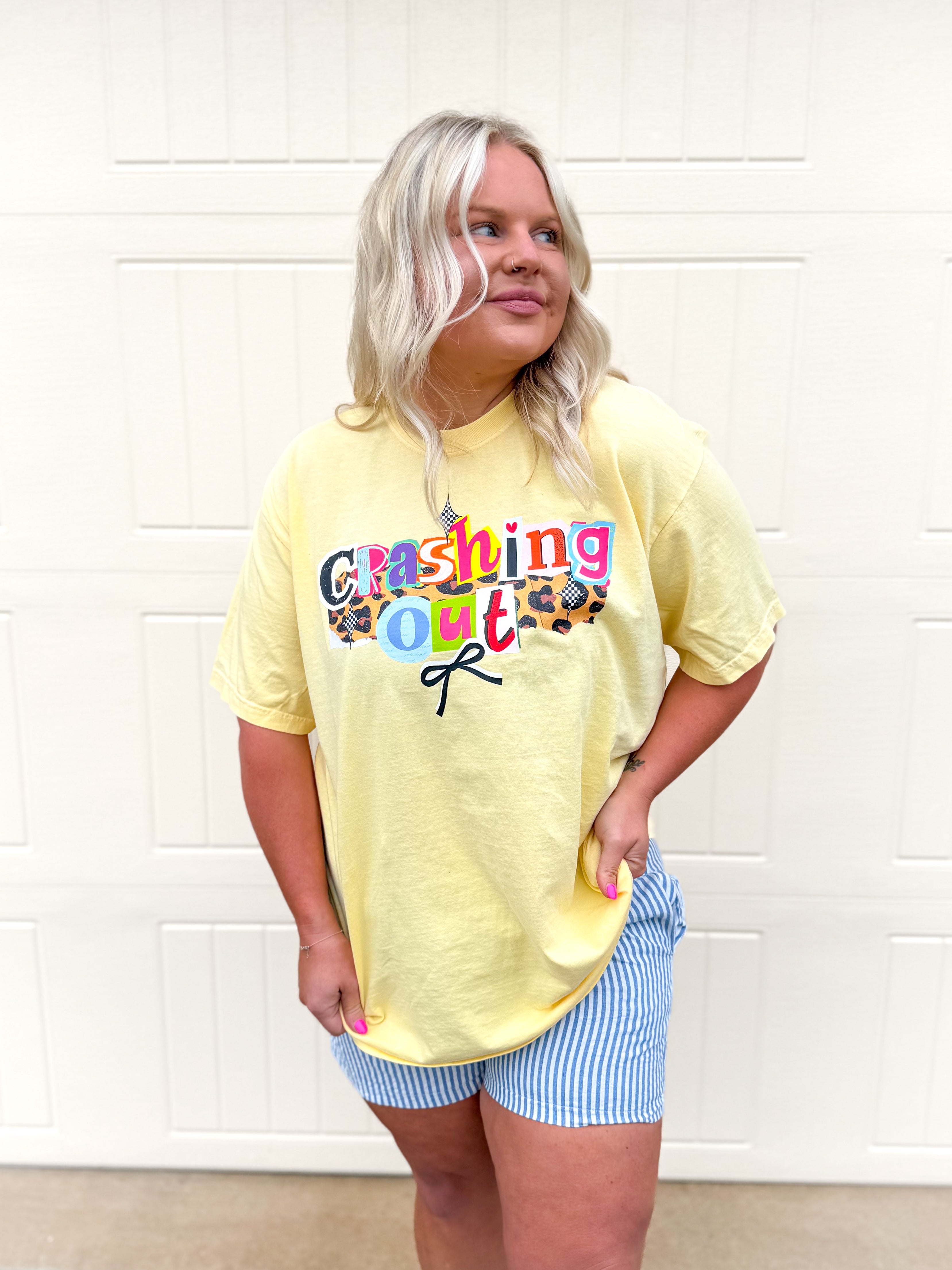 Crashing Out | Comfort Color Tee- Yellow