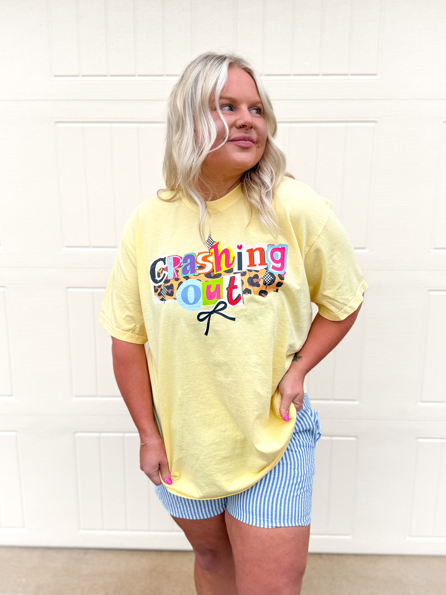 Crashing Out | Comfort Color Tee- Yellow
