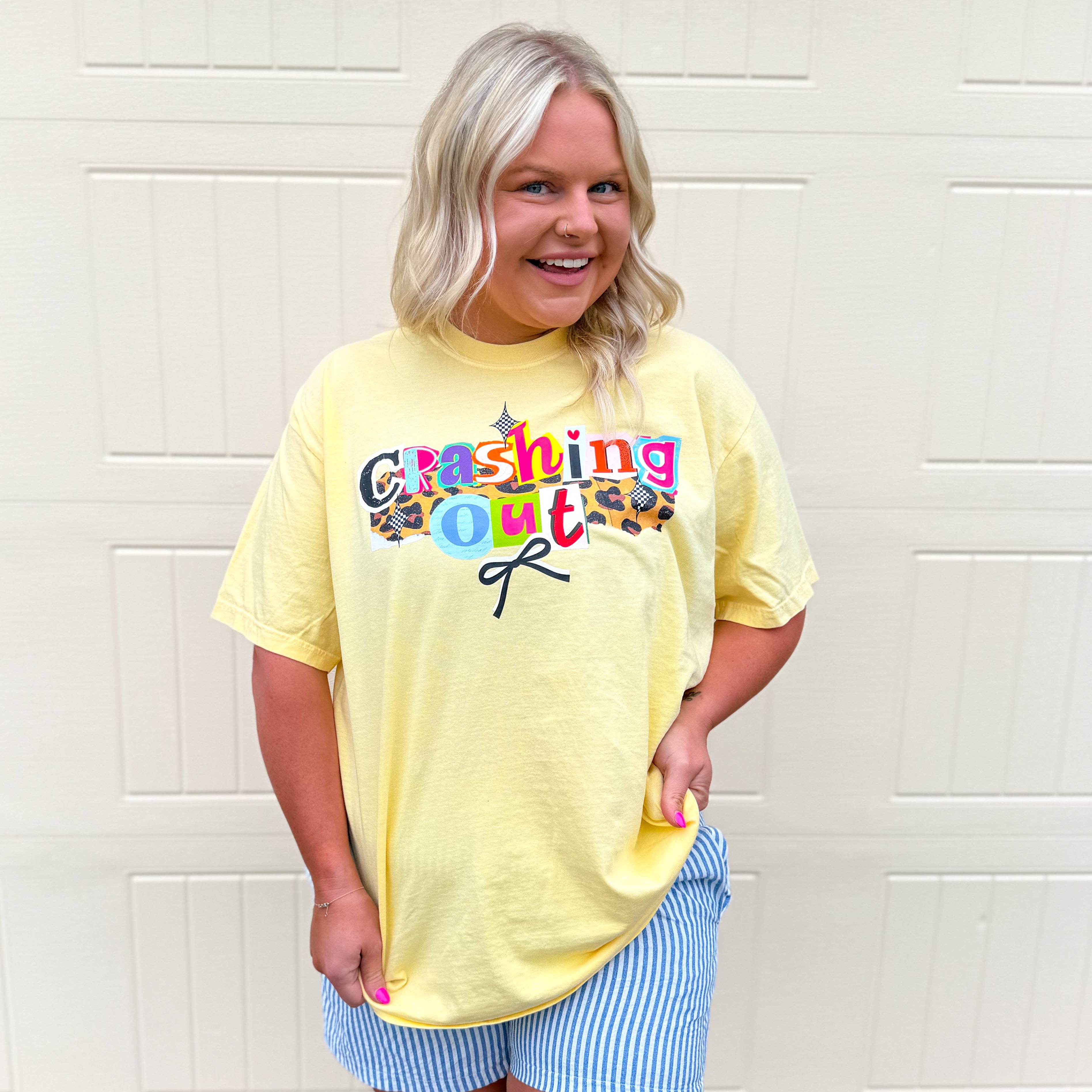 Crashing Out | Comfort Color Tee- Yellow