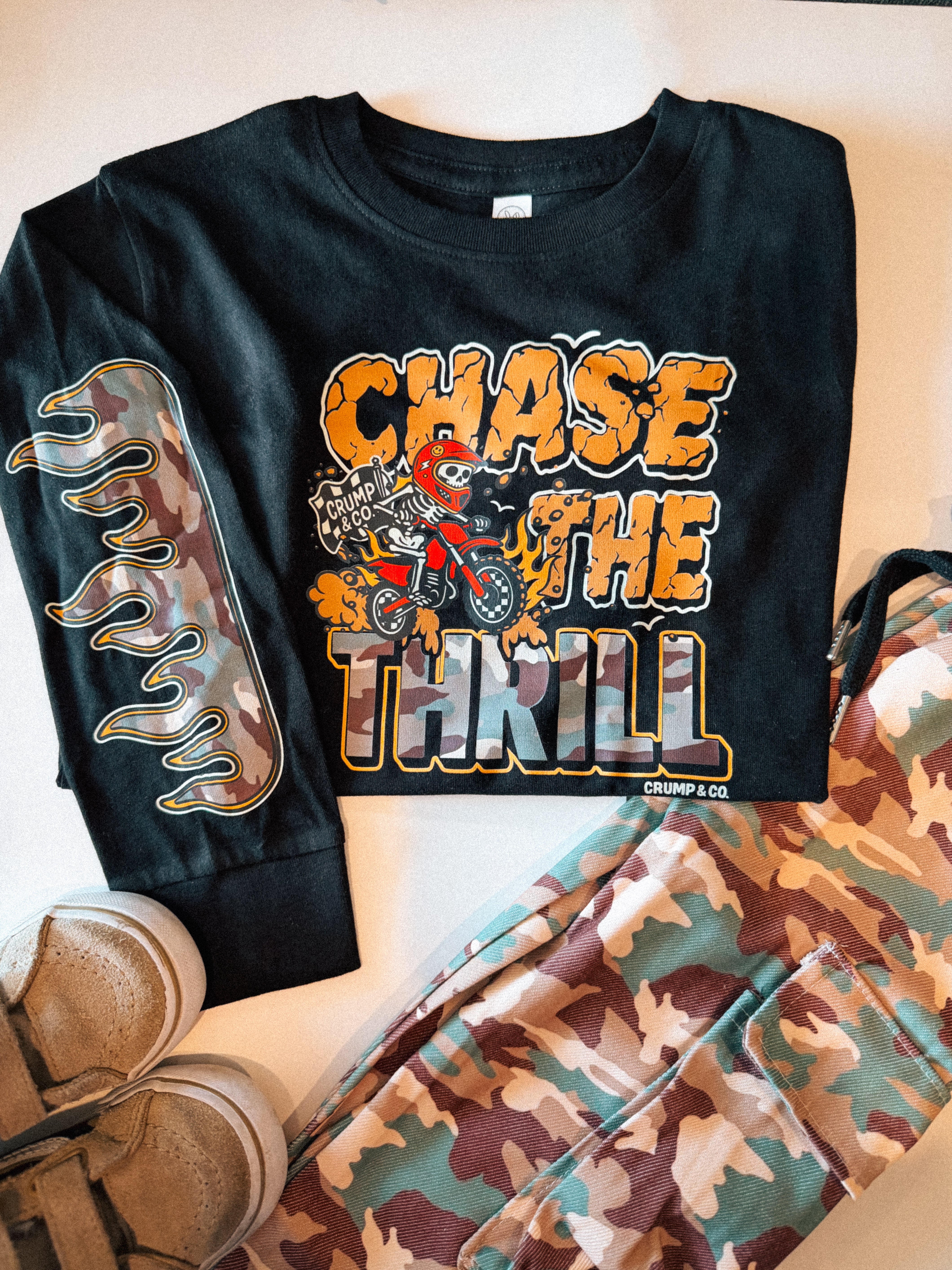 Chase The Thrill | Long Sleeve T-Shirt- Black
