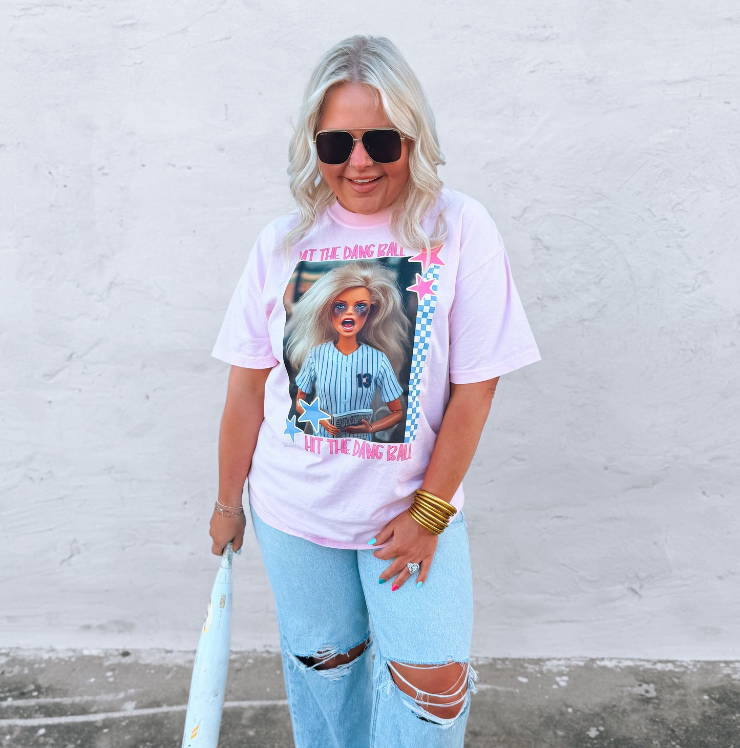 Hit The Dang Ball | Comfort Color Tee- Barbie Pink