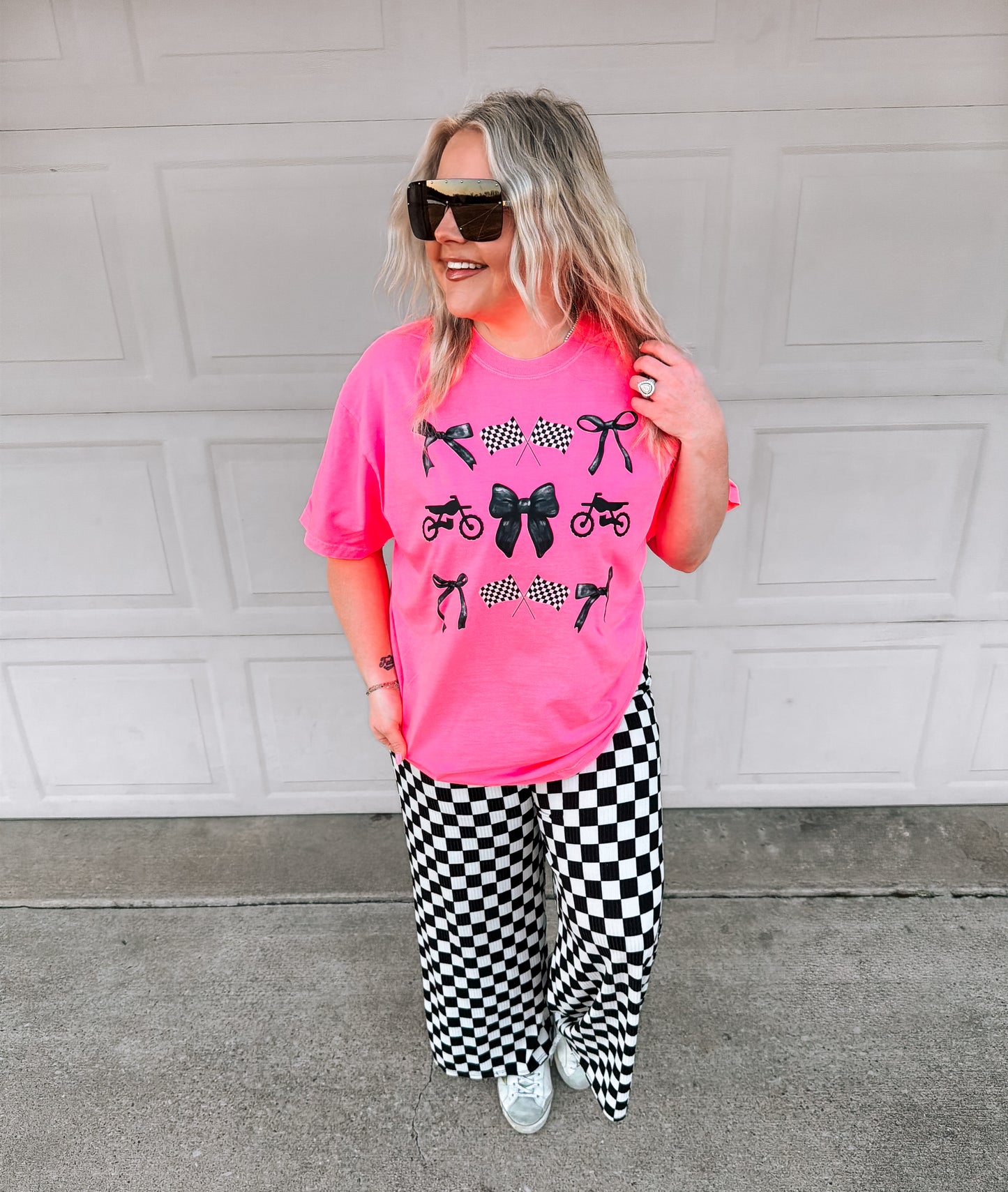 Race Day | Comfort Color Tee- Hot Pink