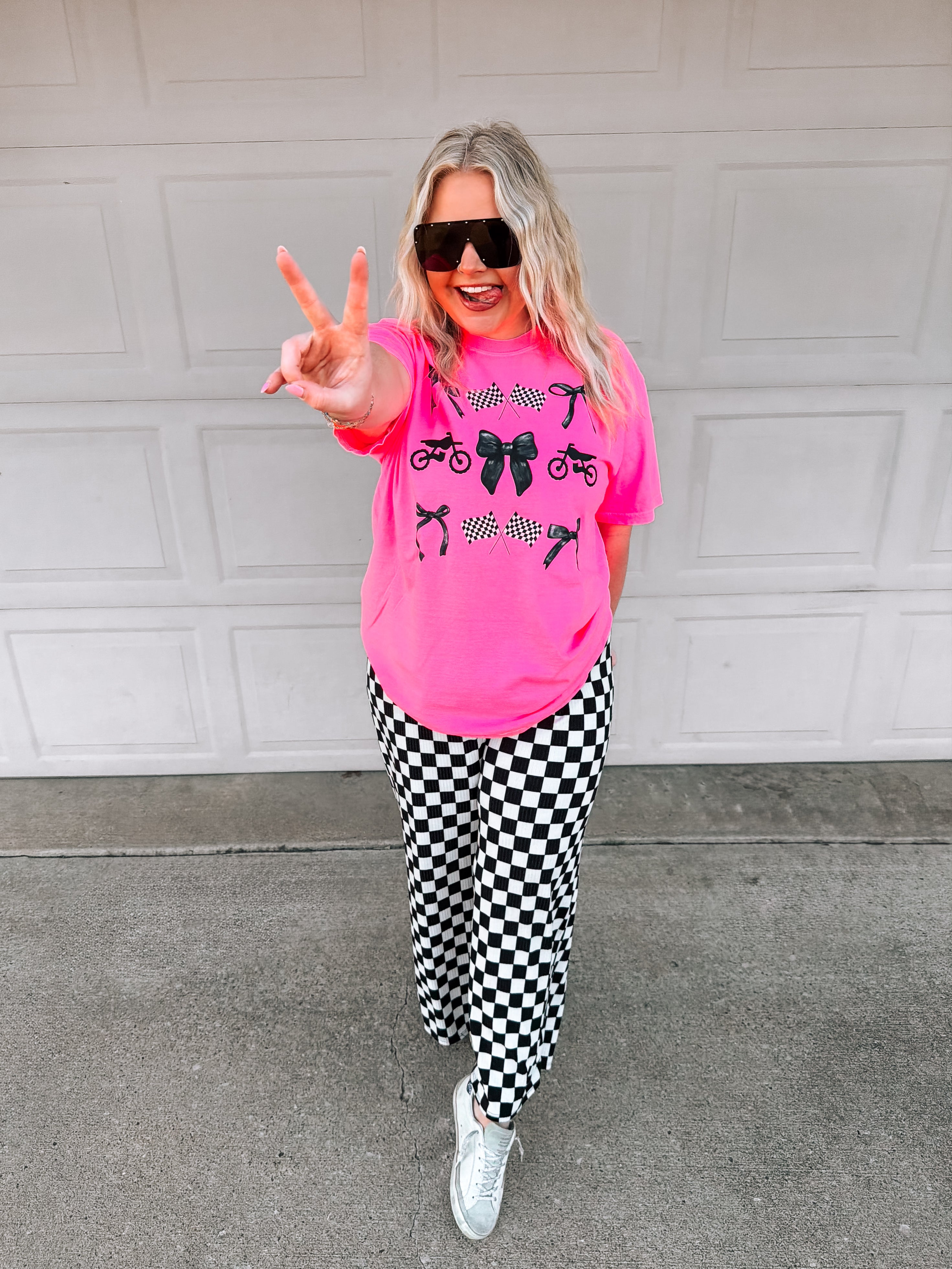 Race Day | Comfort Color Tee- Hot Pink