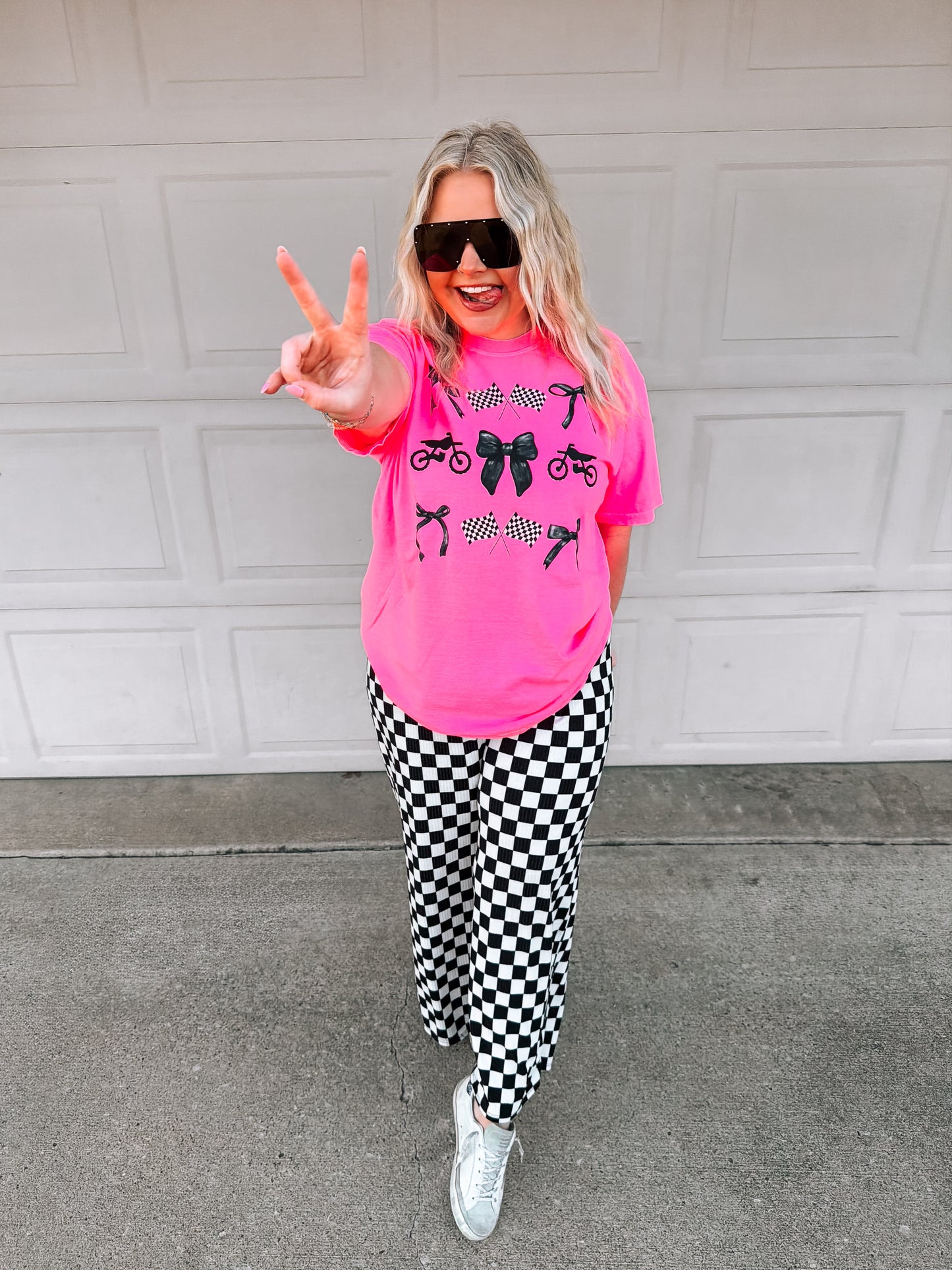 Race Day | Comfort Color Tee- Hot Pink