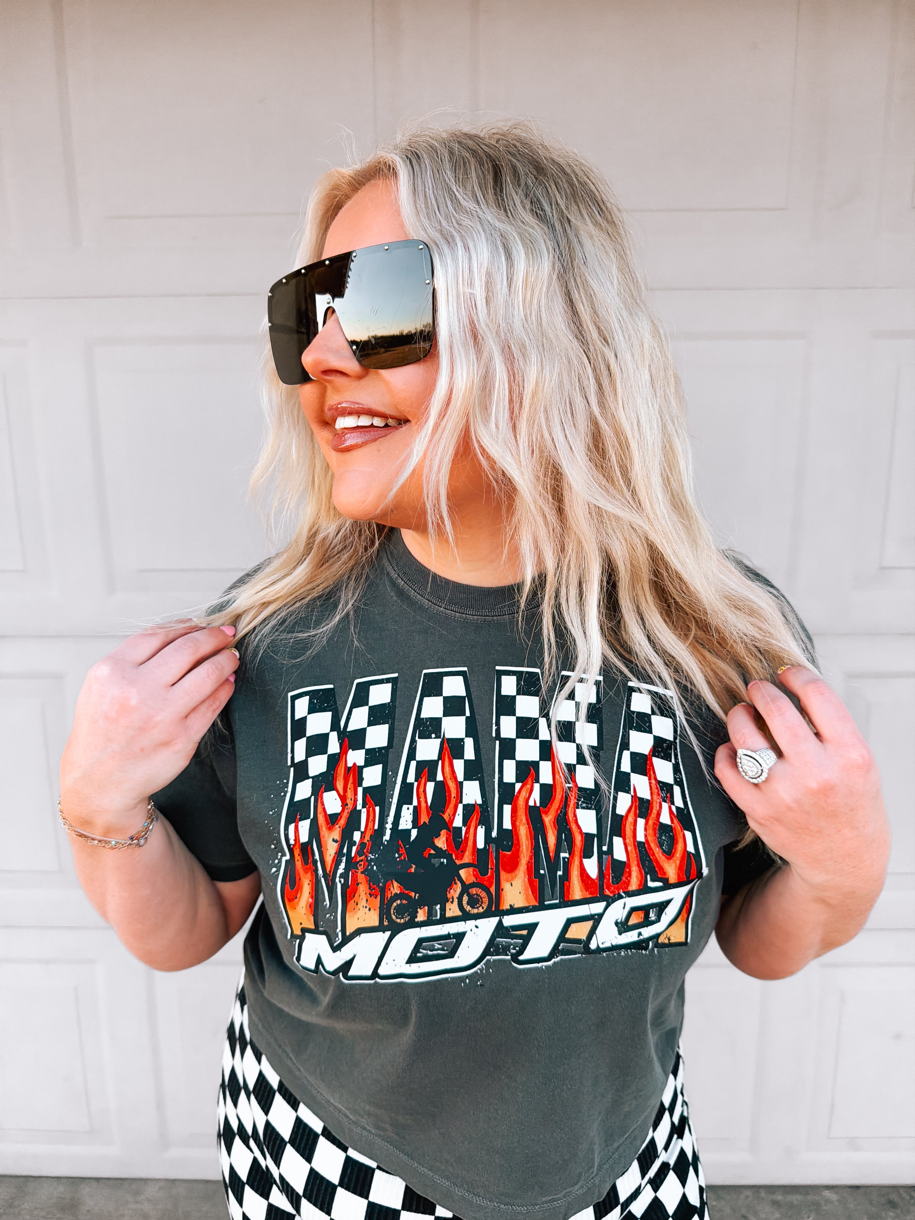 Moto Mama | Comfort Color Crop Tee- Pepper