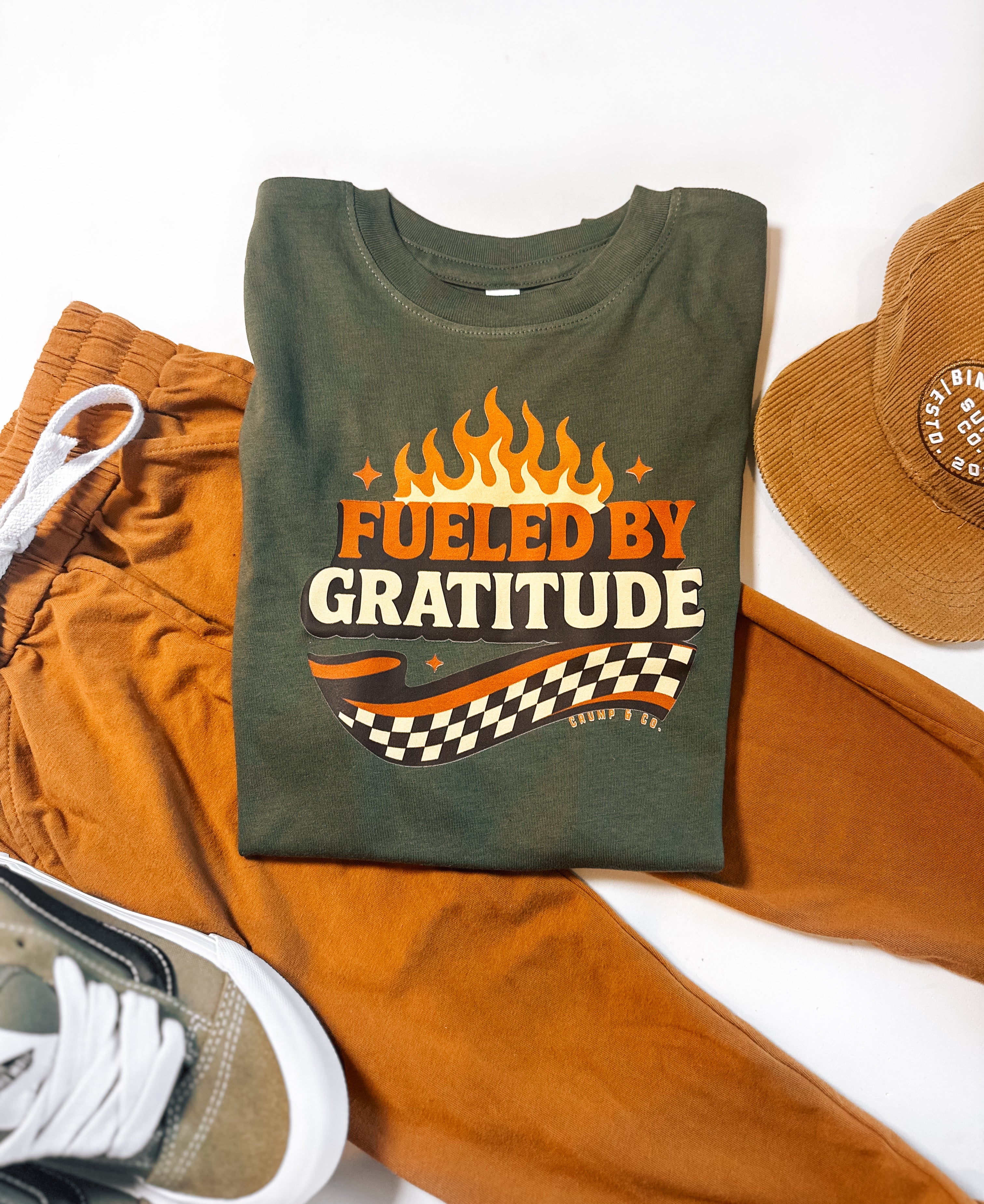 Fueled By Gratitude | Olive Graphic T-Shirt