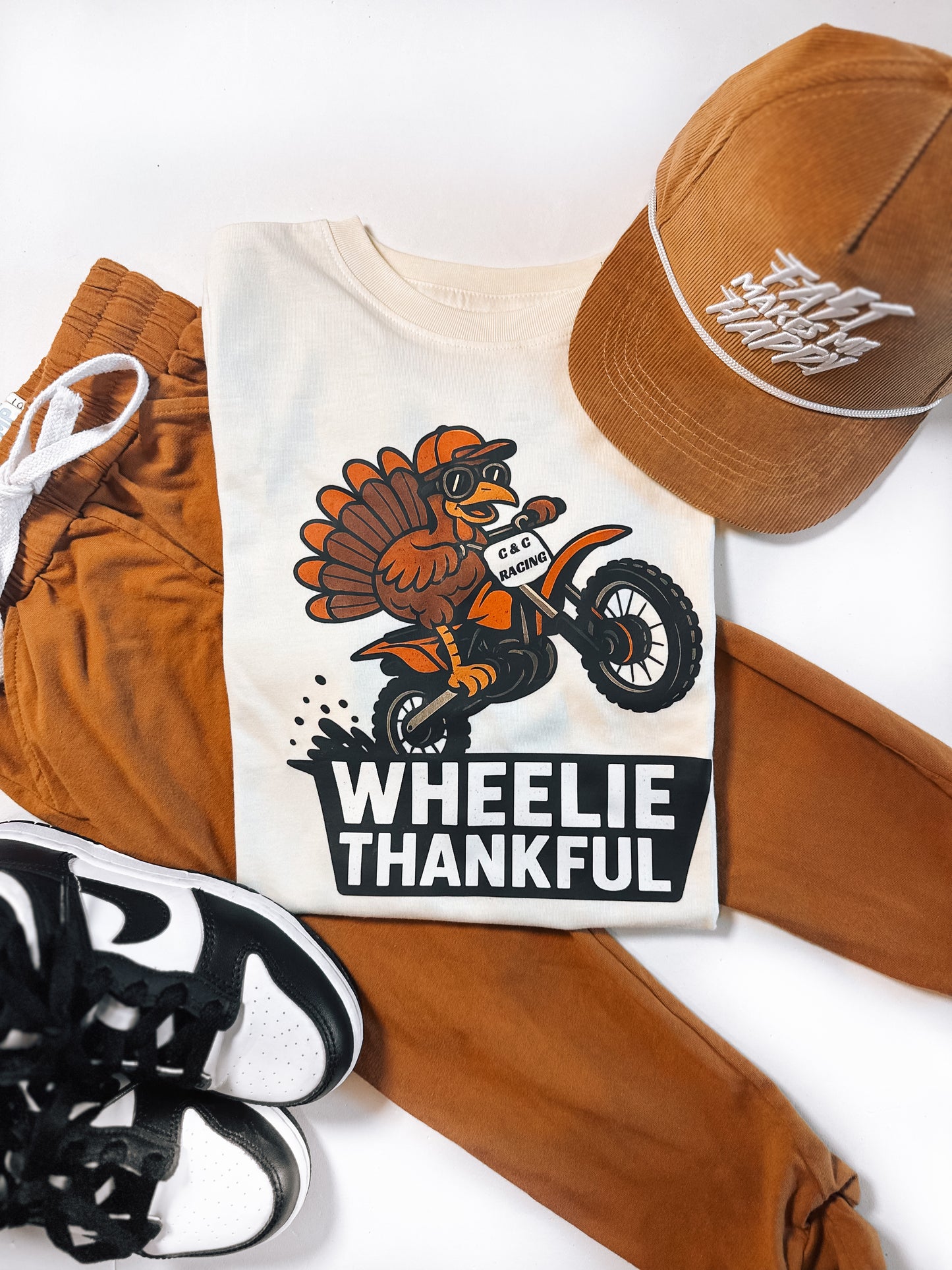 Wheelie Thankful | Ivory Graphic T-shirt