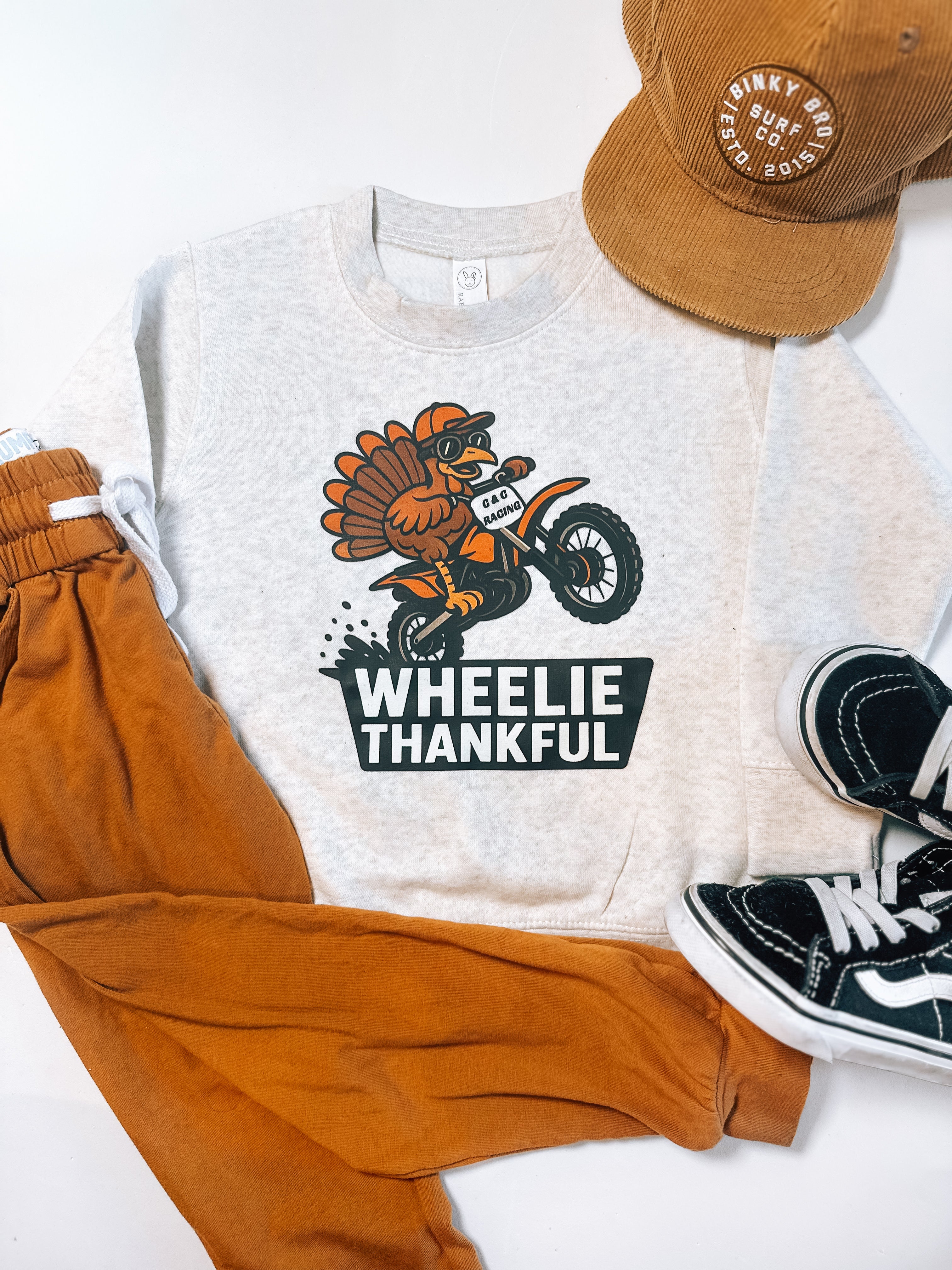 Wheelie Thankful | Ivory Sweatshirt
