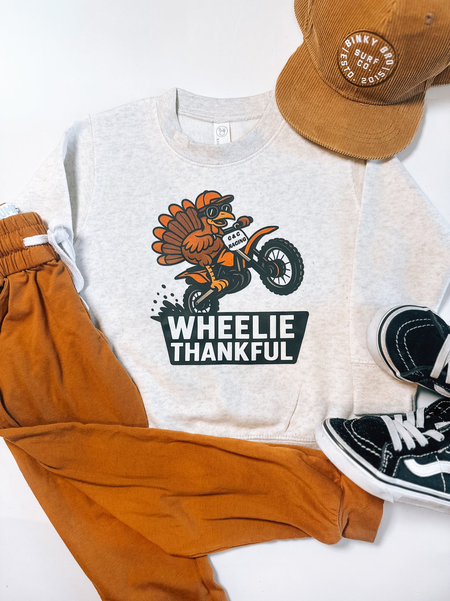 Wheelie Thankful | Ivory Sweatshirt