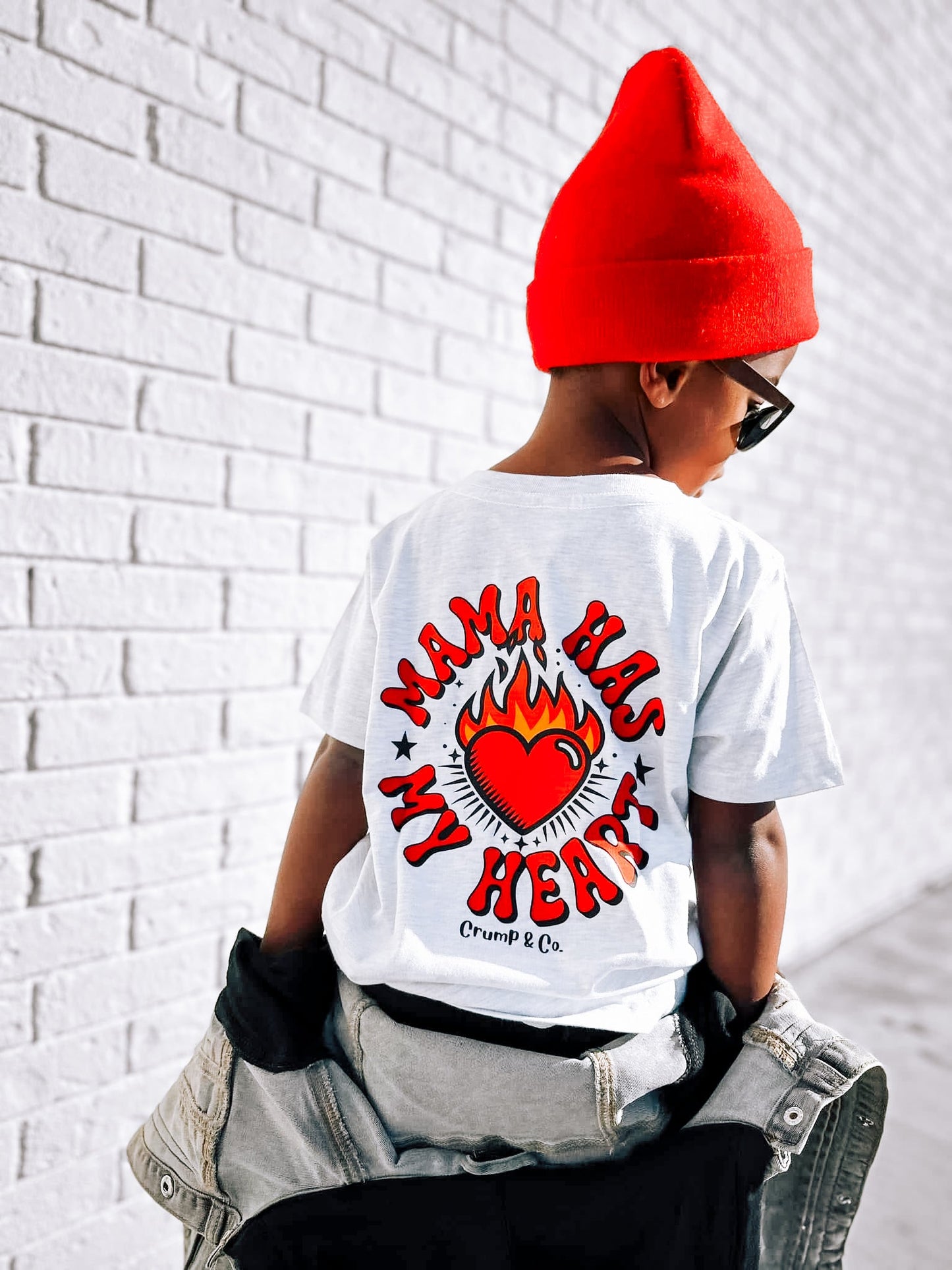 Mama Has My Heart  | Ash Grey Pocket T-Shirt